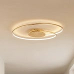 Lindby Joline LED ceiling lamp, Ø 74 cm, gold-coloured, metal