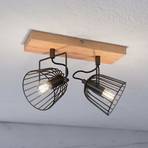 Lindby Adalin ceiling light, two-bulb, cage