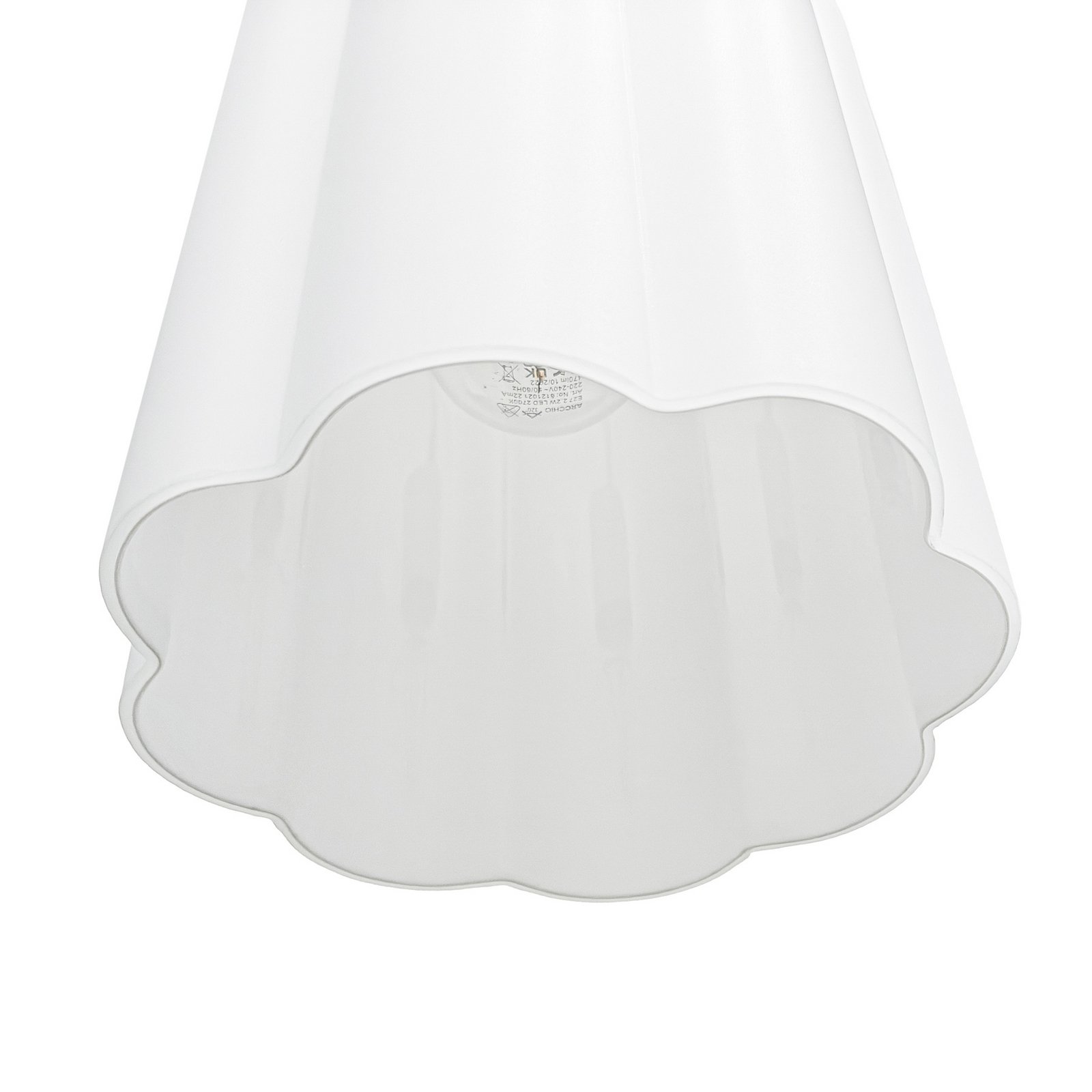 Candeeiro suspenso Lucande Lunja, branco, vidro, 1 lâmpada, E27 Candeeiro suspenso Lucande Lunja, branco, vidro, 1 lâmpada, E27