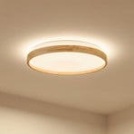 Lindby Smart lampa sufitowa LED Mirren drewno Ø39,5cm CCT Tuya