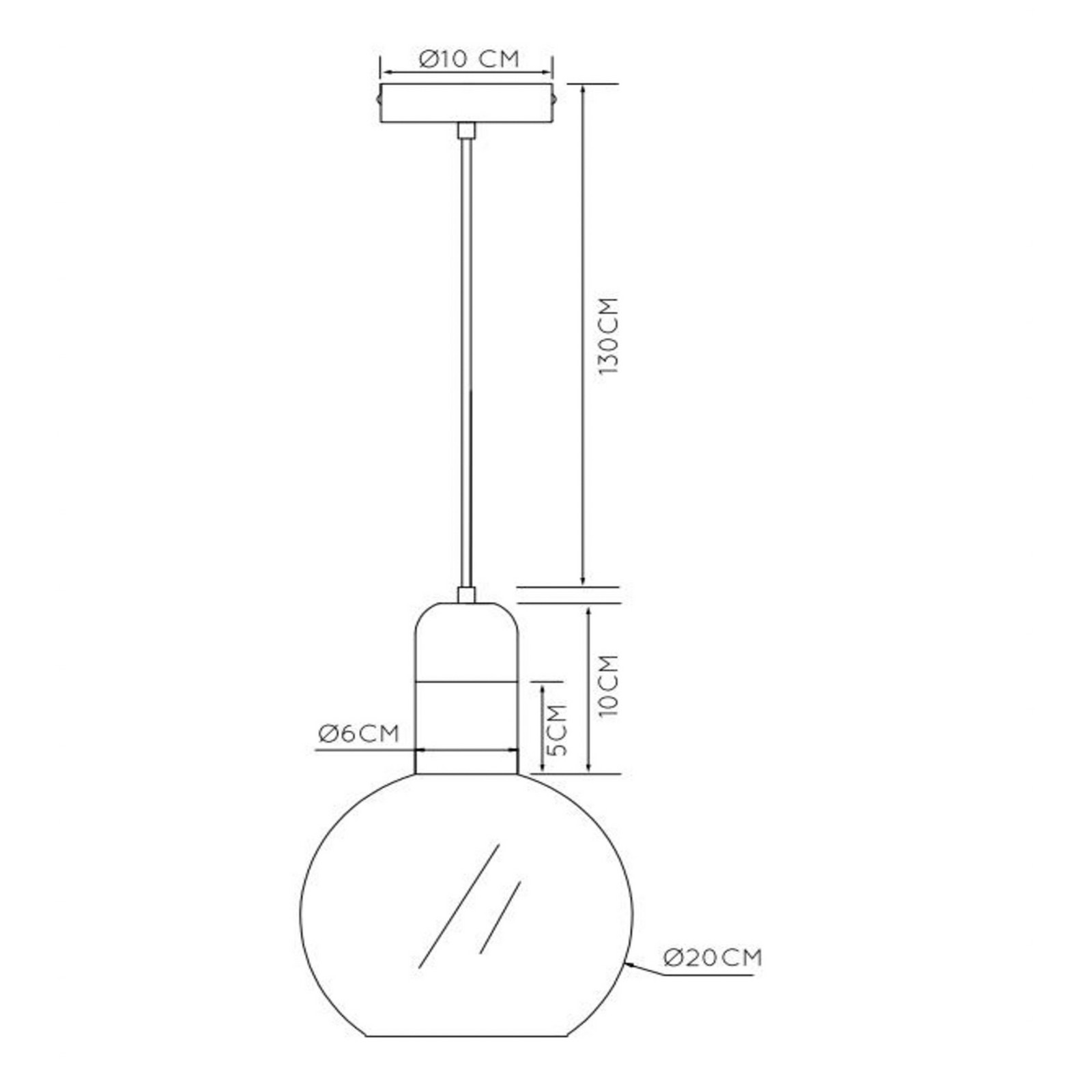 Lucide Lampă suspendată Julius un singur focar gri fum Ø 20 cm - Camera de zi / sufragerie - modern - negru auriu gri fumuriu - Sticlă