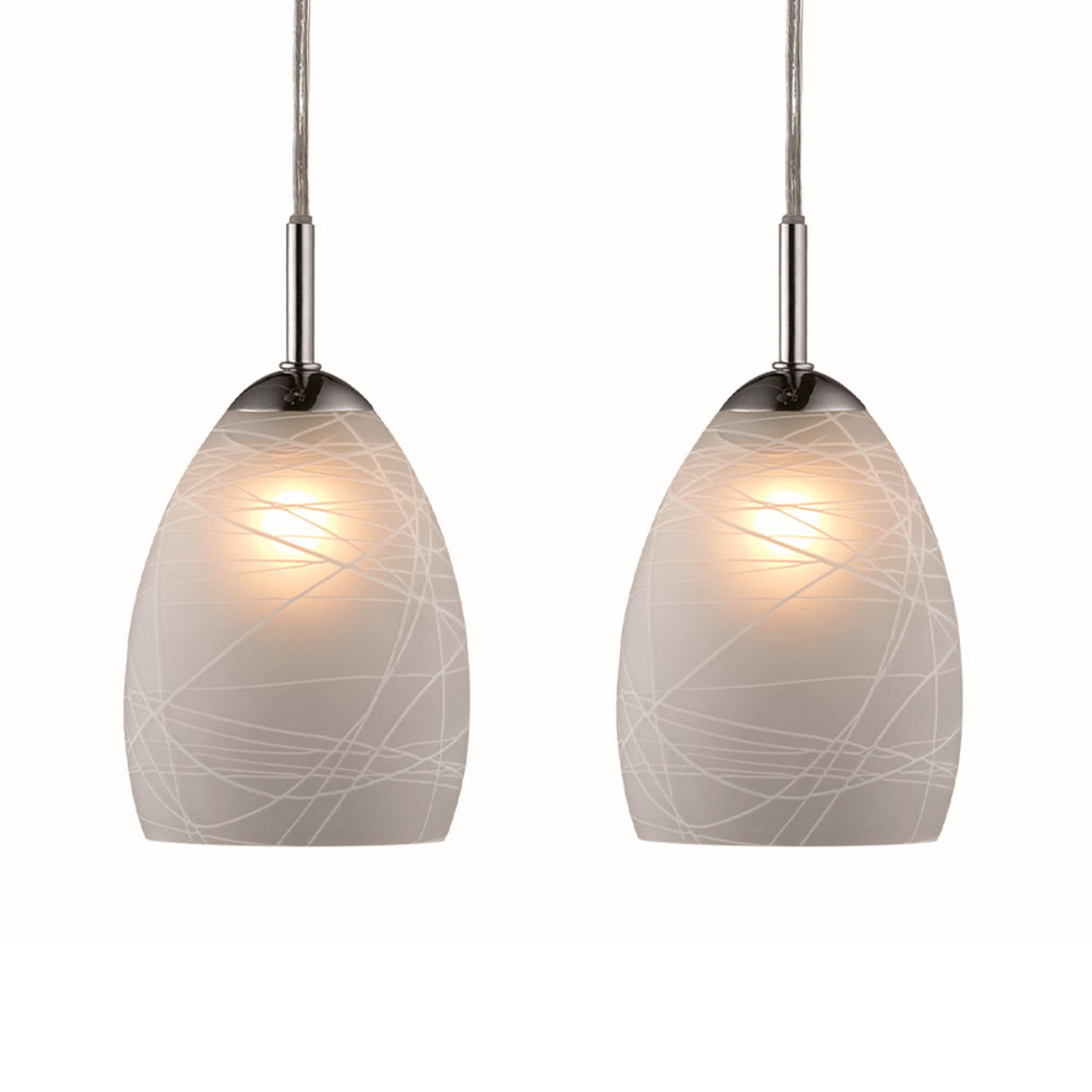Lampada a sospensione WINNER in vetro satinato, Ø 12 cm, a 2 luci - Halo Design