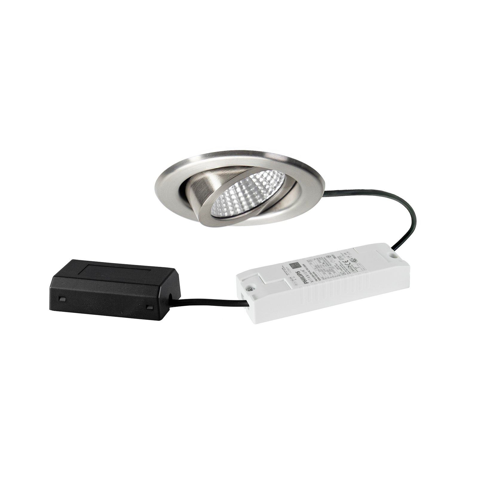 BRUMBERG LED recessed spotlight BB09, DALI, connection box, stainless steel