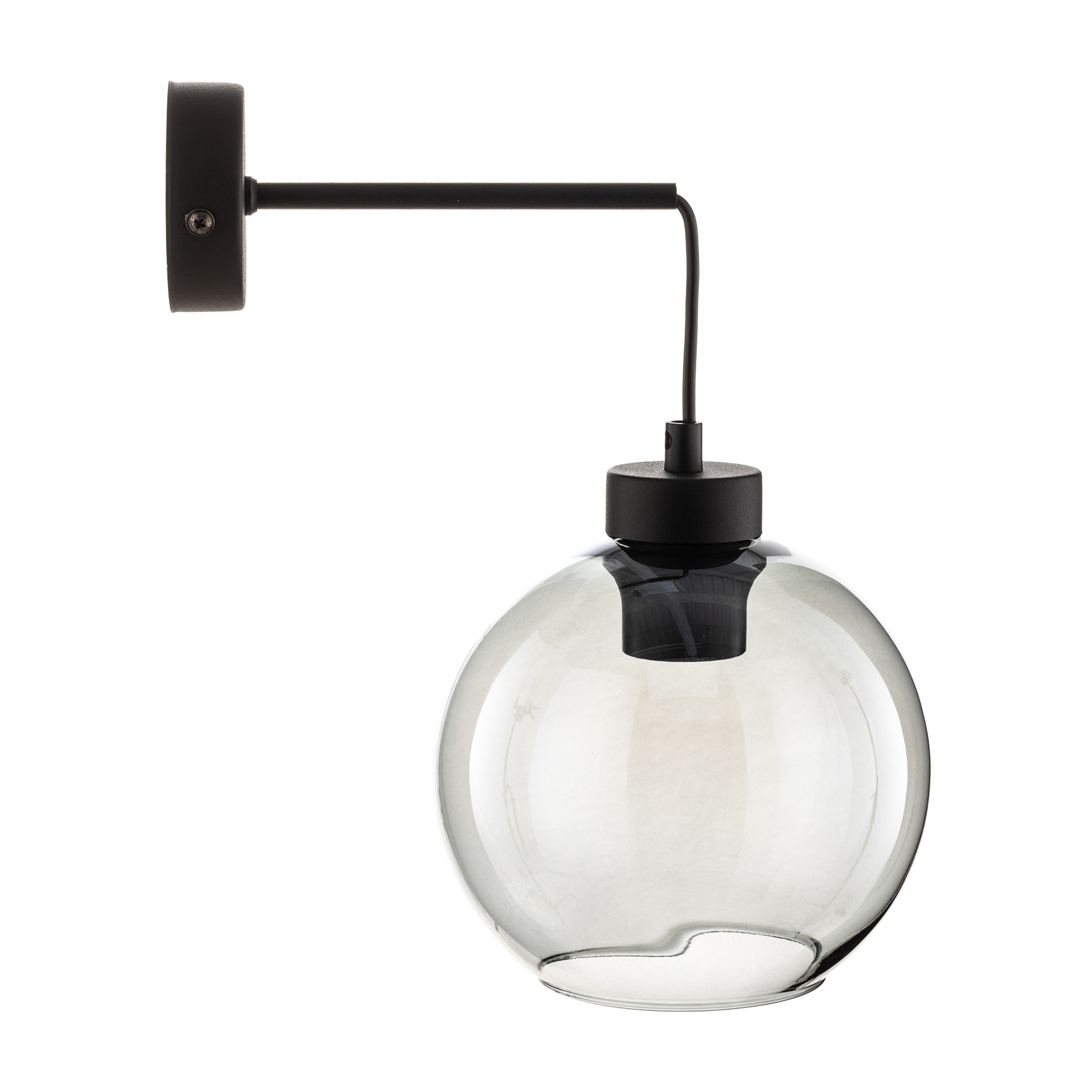 Vegglampe Cubus 1-lys svart/grafittigrå-klar
