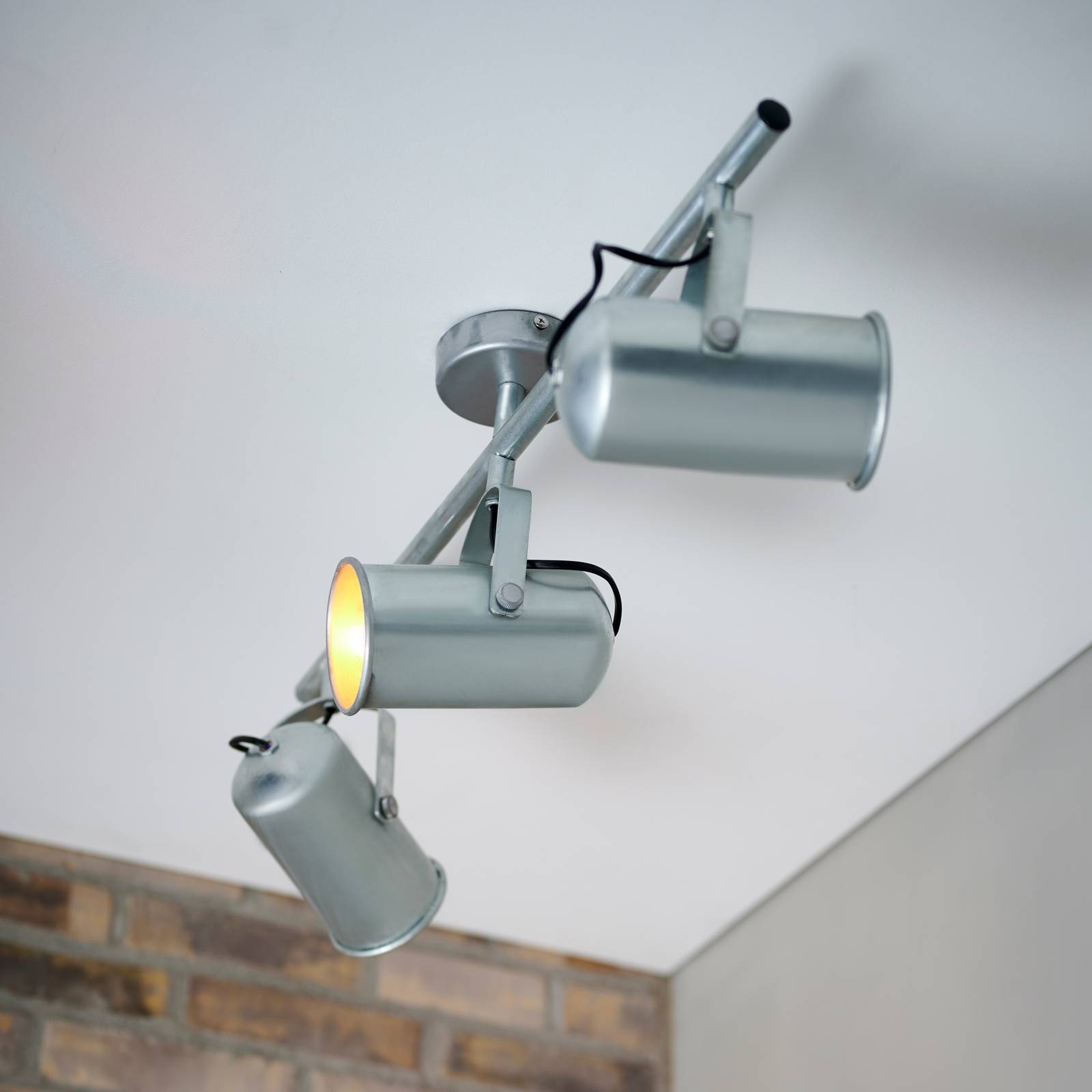 Porter loftlampe i industrielt look med 3 spots