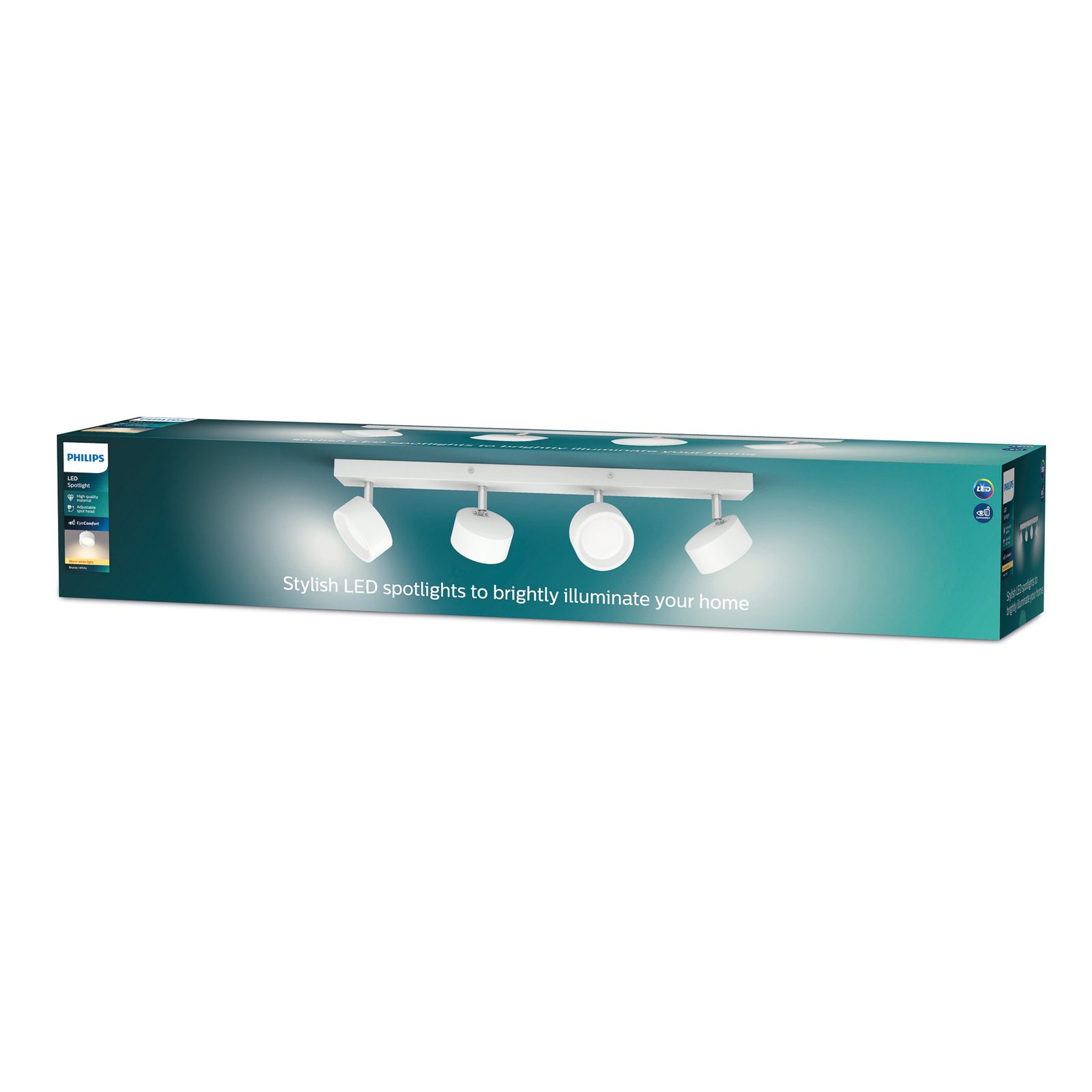 Philips Bracia LED-Deckenspot vierflammig, weiß