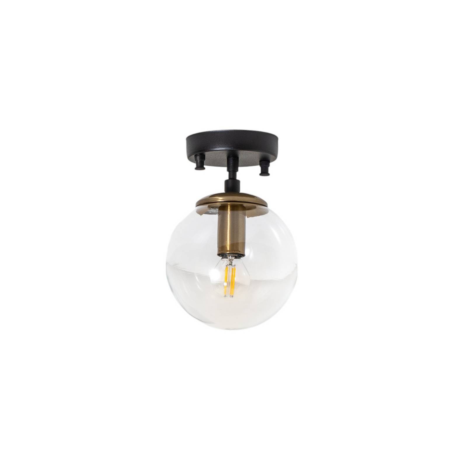 Deckenlampe Atmaca 10205 gold antik/schwarz Glas klar Ø 15cm