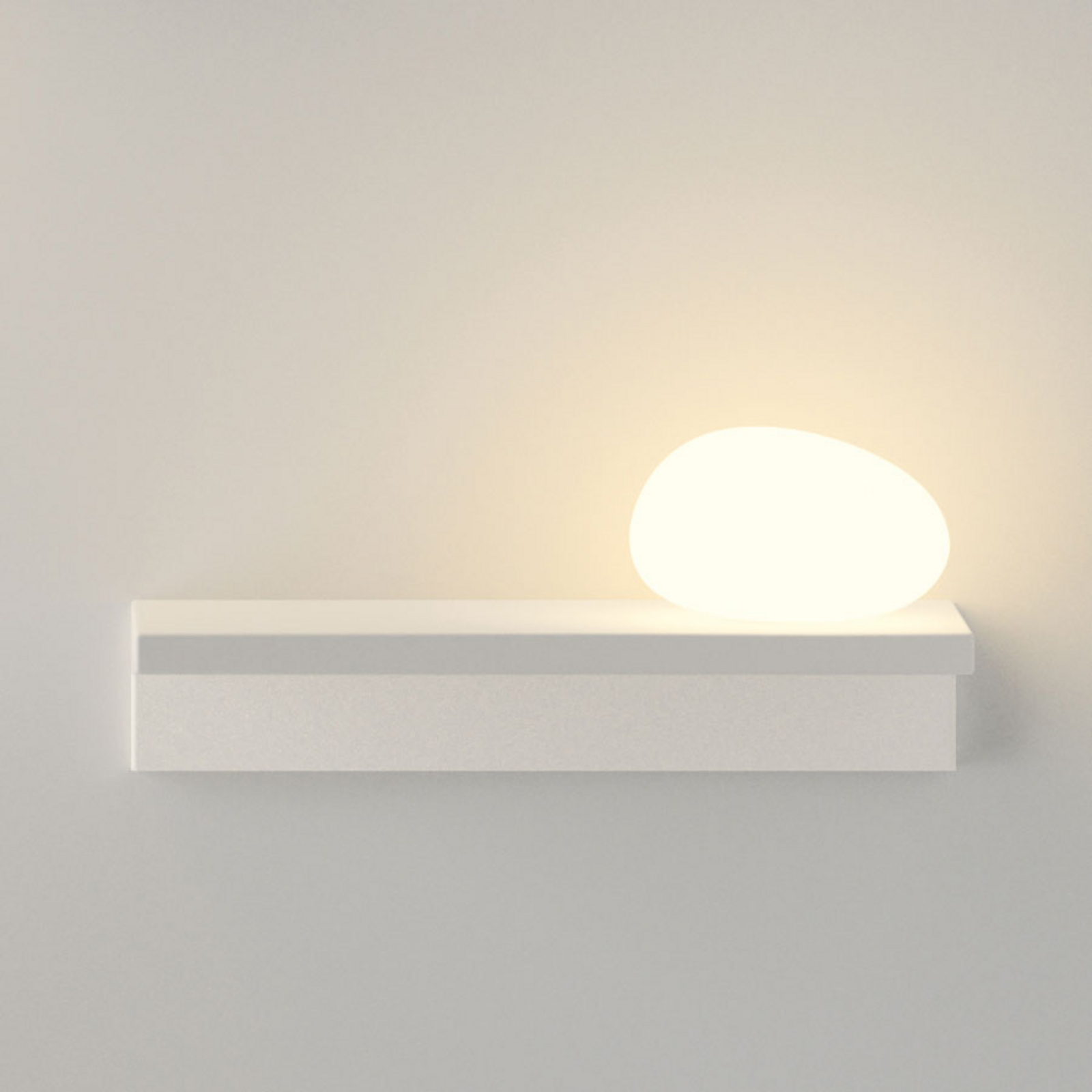 Vibia LED wall light Suite, stone right, white, 14 cm