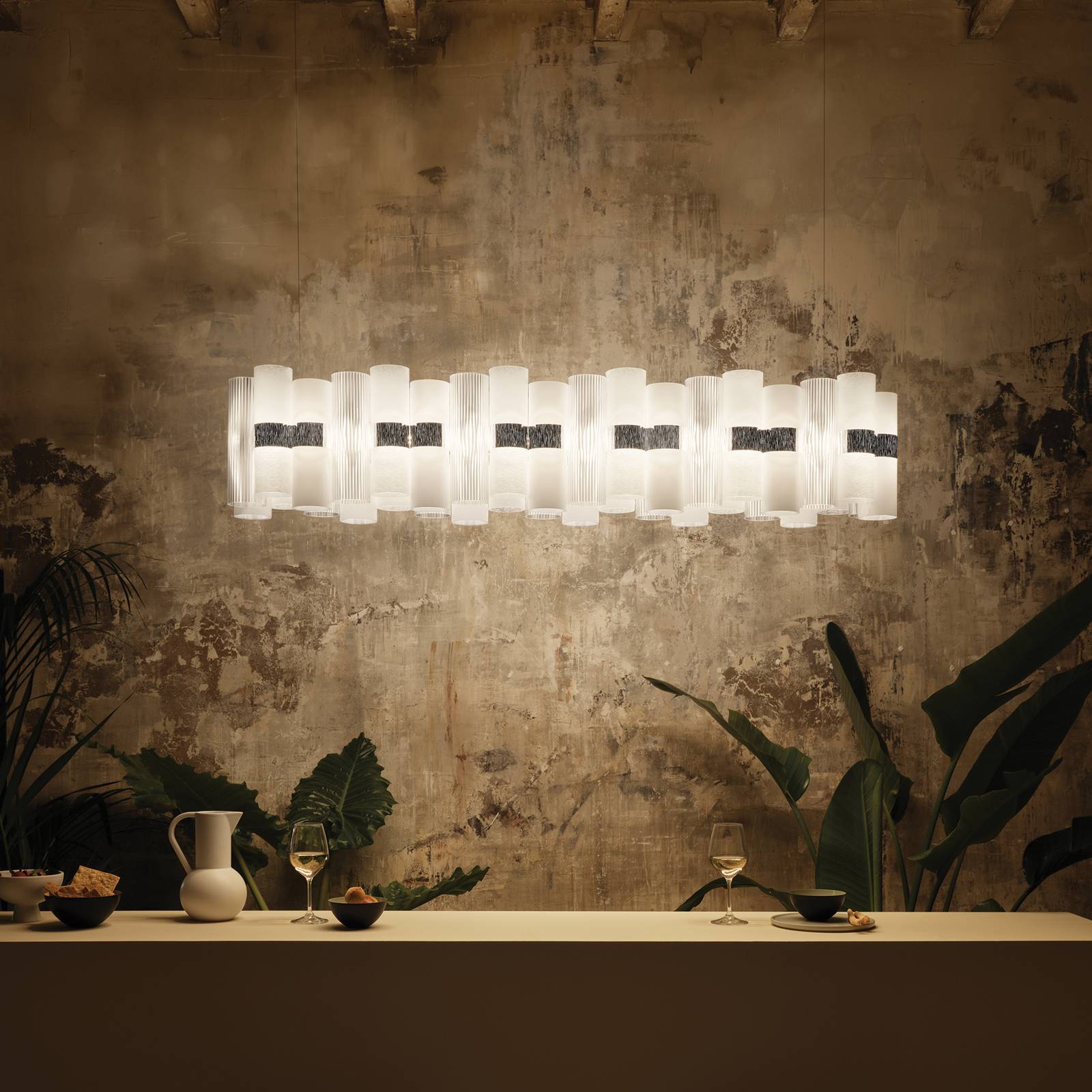 Slamp Suspension LED La Lollo blanc 140 cm