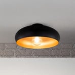 Plafondlamp Zoe, zwart-goud, metaal, E27