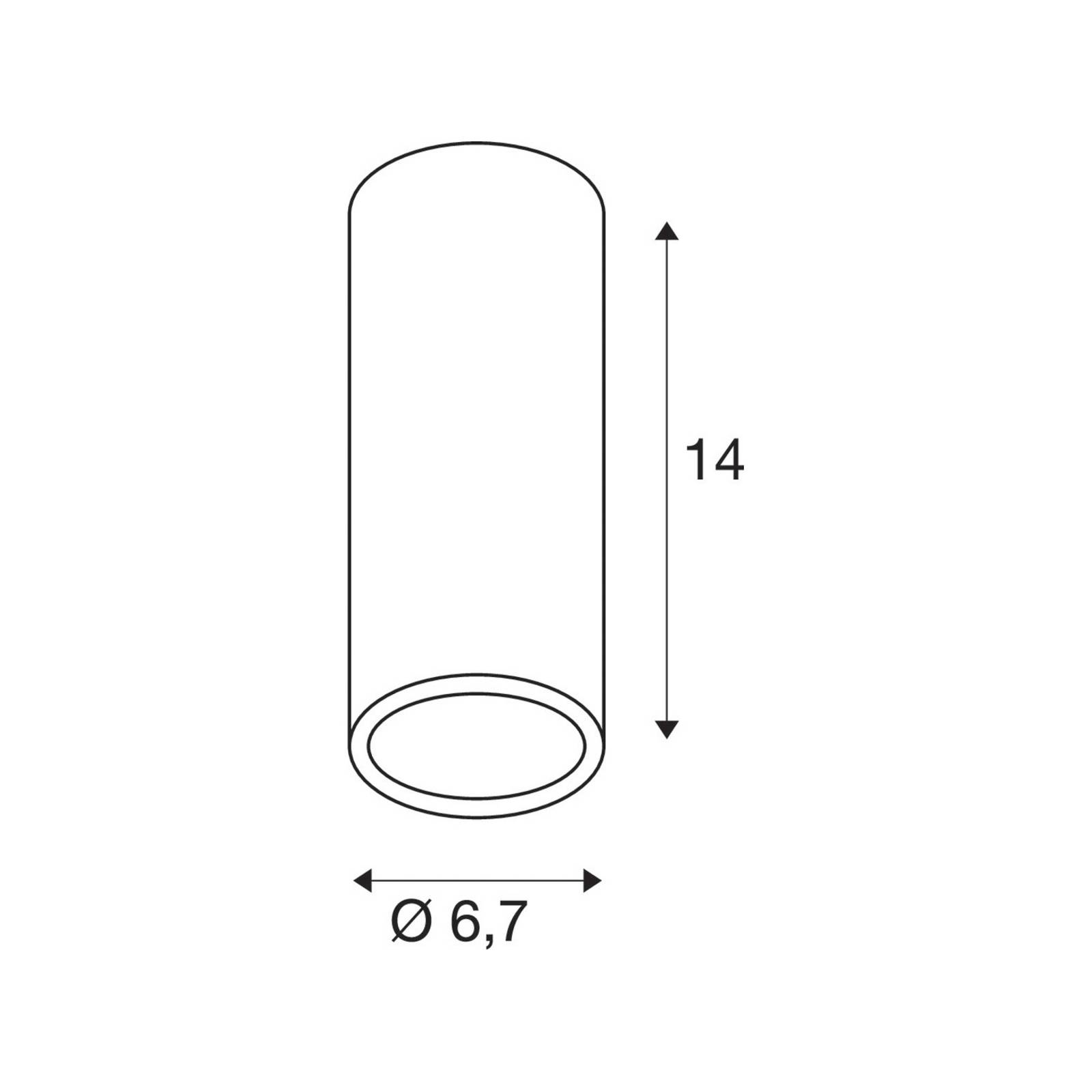 Lampa sufitowa SLV Enola B, czarna, aluminium, wysokość 14 cm