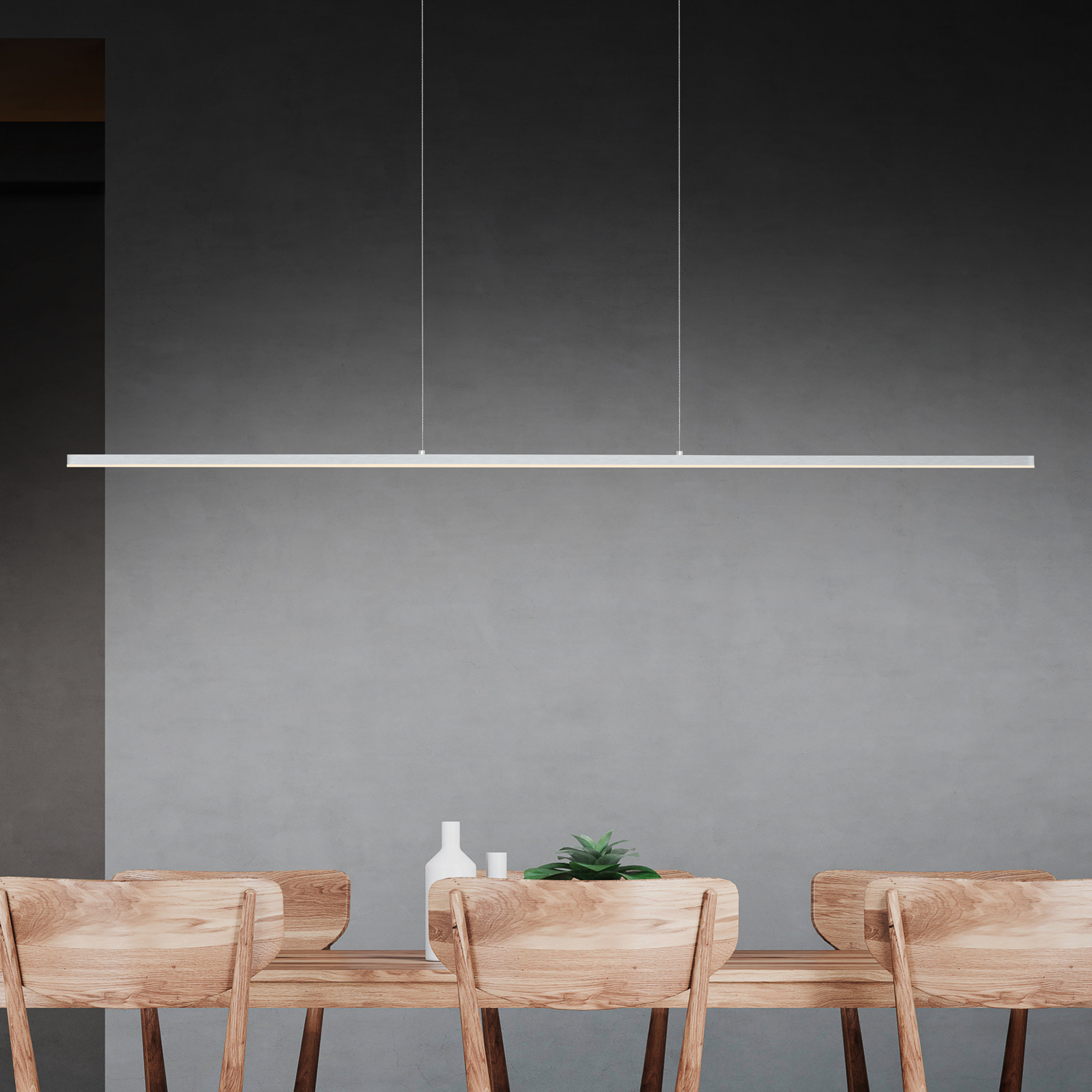 Quitani Lampa wisząca LED Margita, długość 118 cm, srebrna