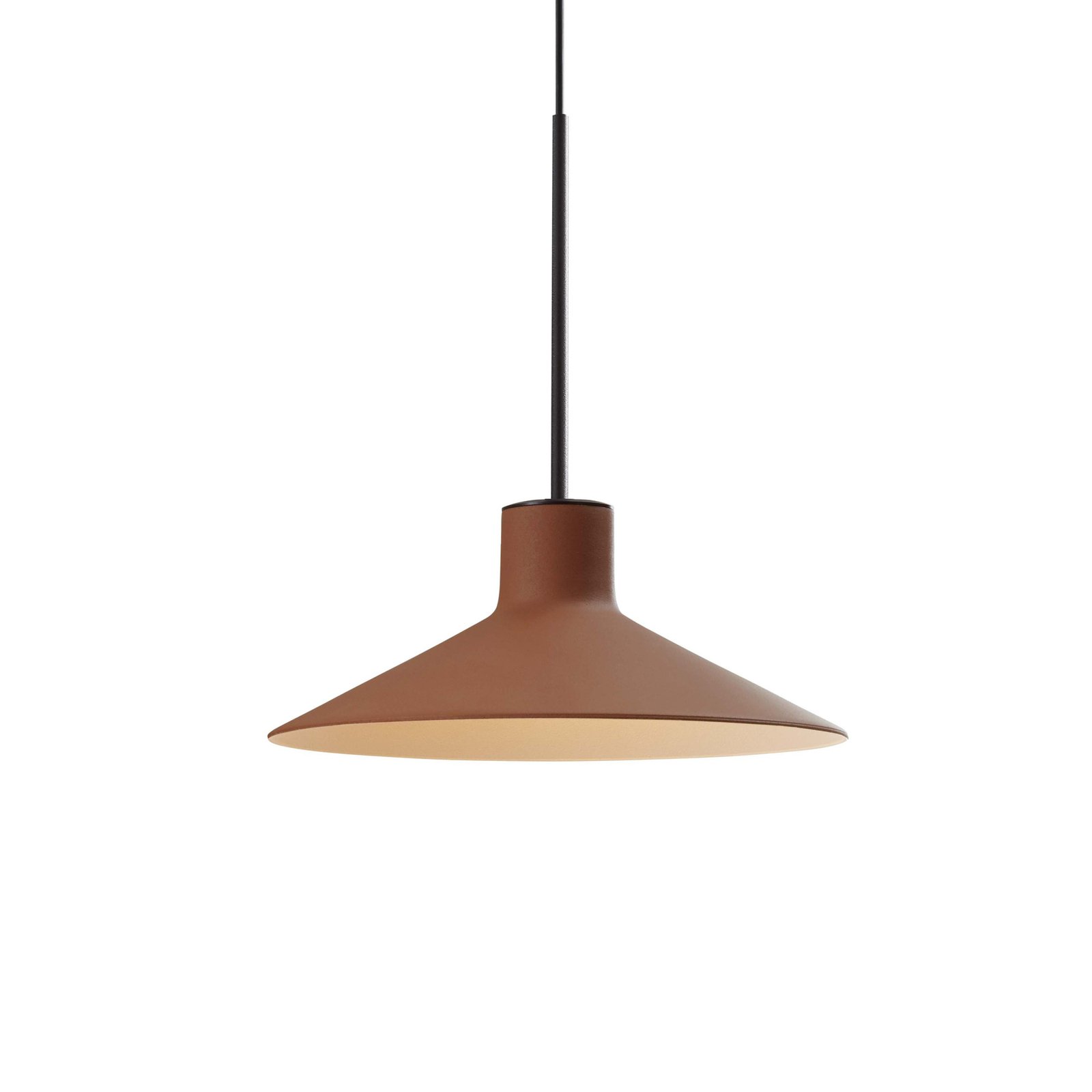 Candeeiro suspenso LED Platet da Bover, preto/terracota