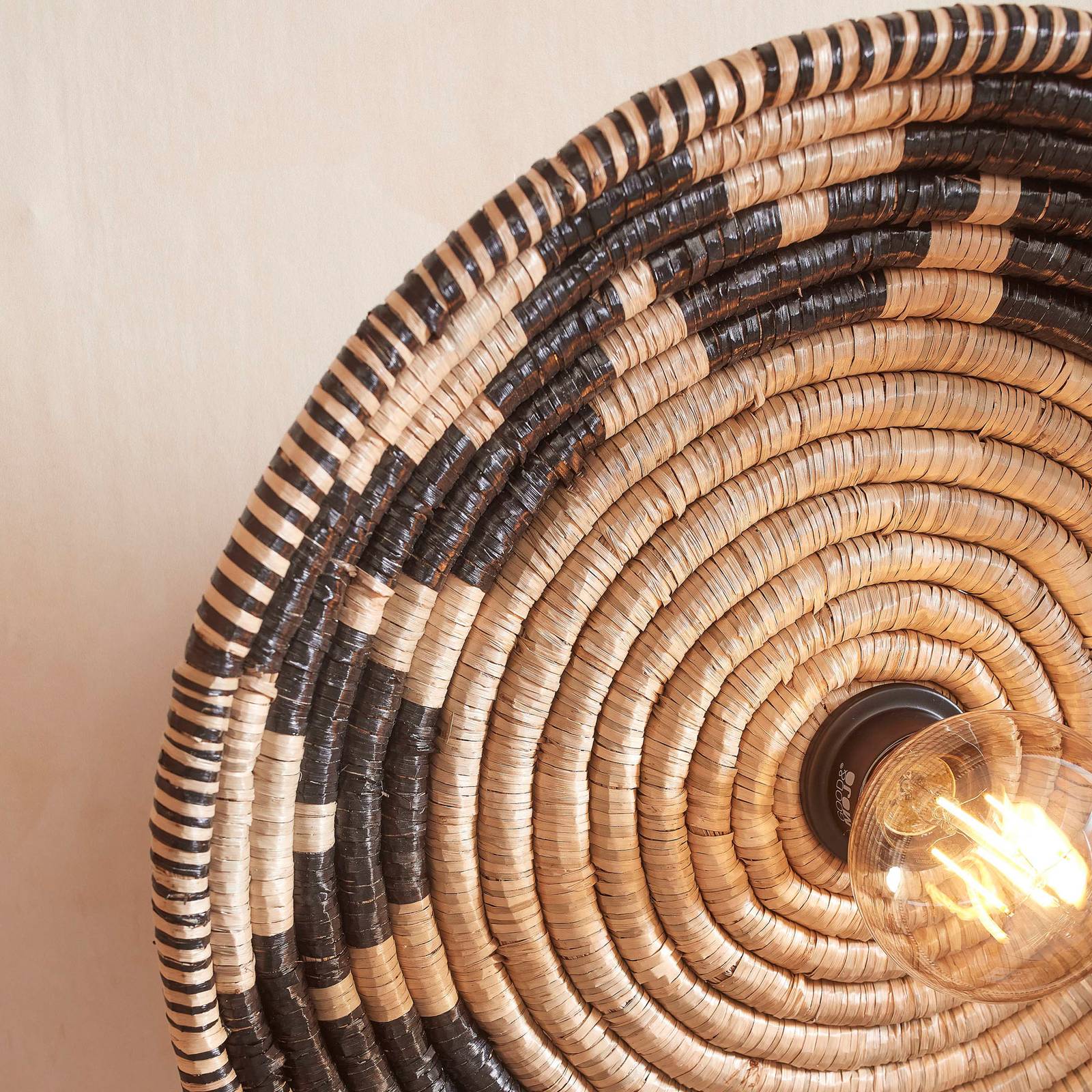 Lampa sufitowa Good & Mojo Andros, czarny/naturalny, Ø 45 cm