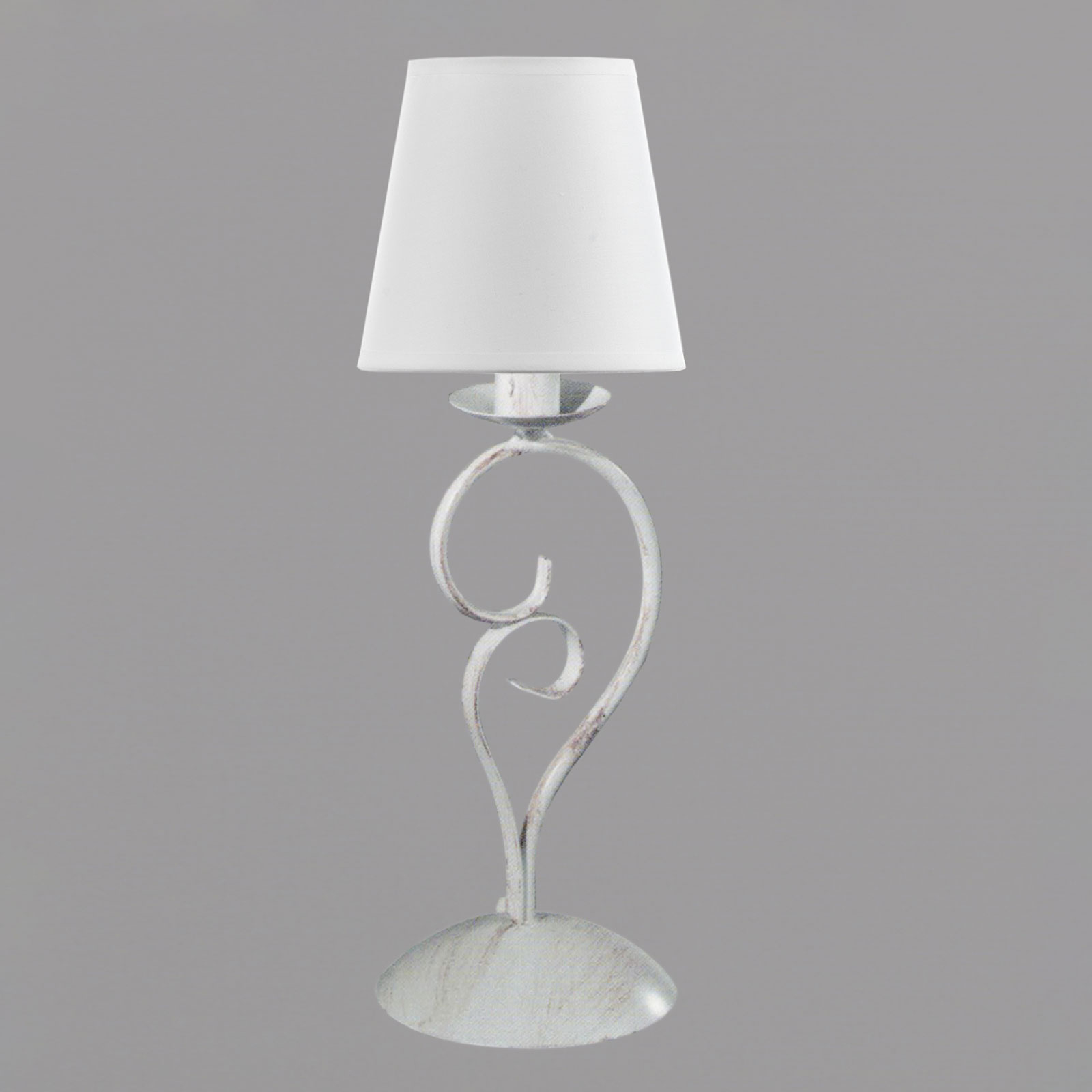Pompei bordlampe høyde 50 cm hvit tekstilskjerm