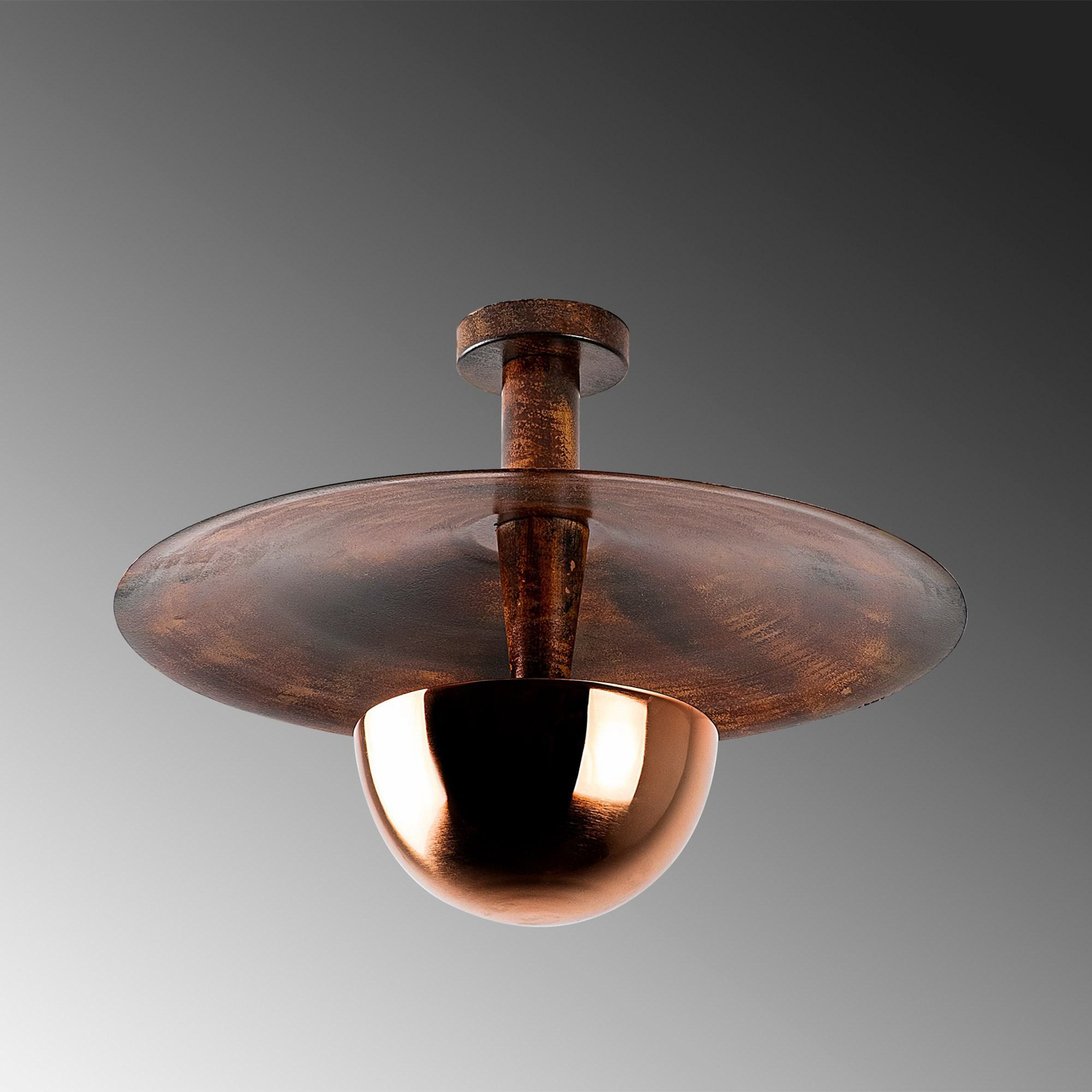 Kurt 13355 ceiling light, copper-coloured, metal, Ø 48 cm