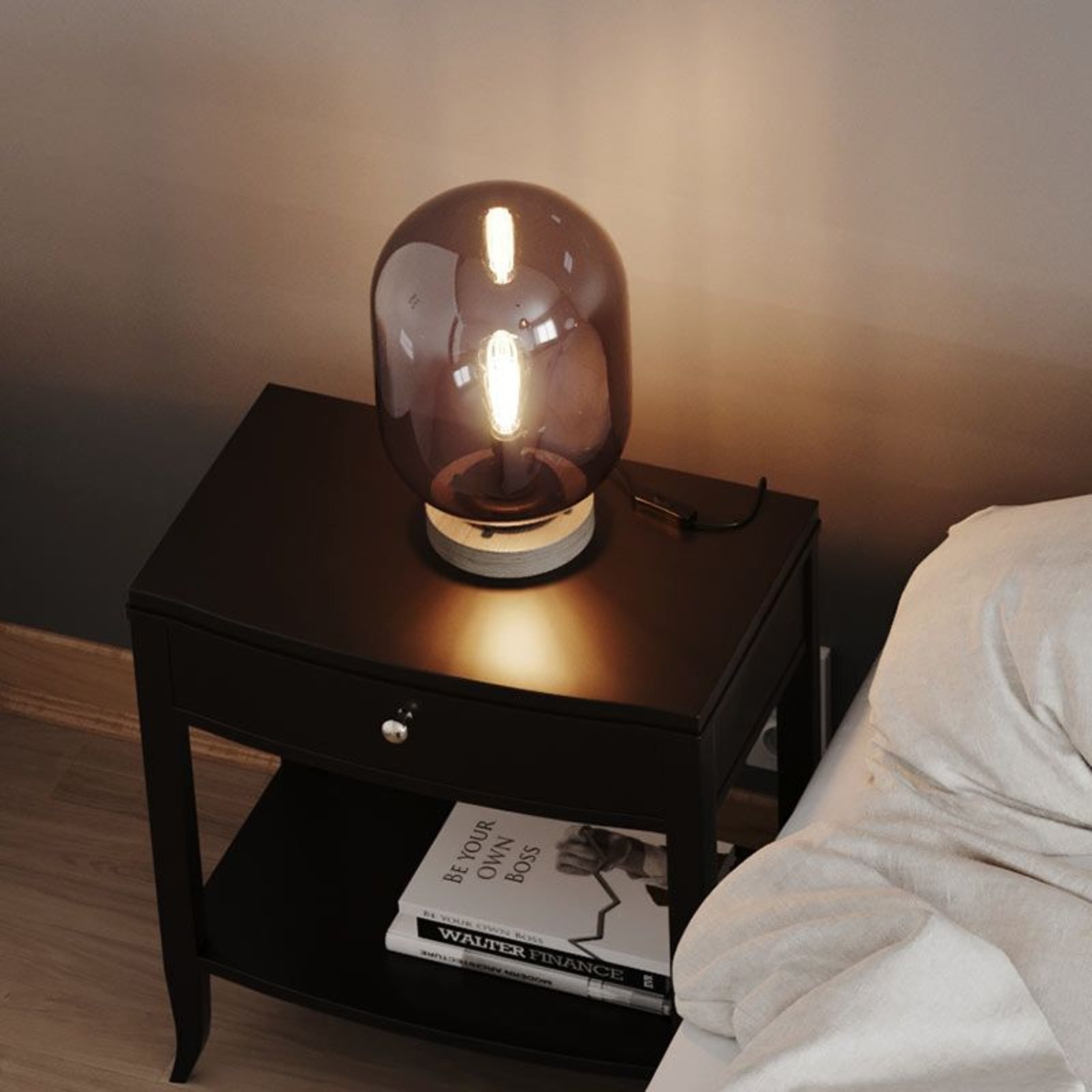 Leola Tafellamp Black/Smoke Grey - By Rydéns