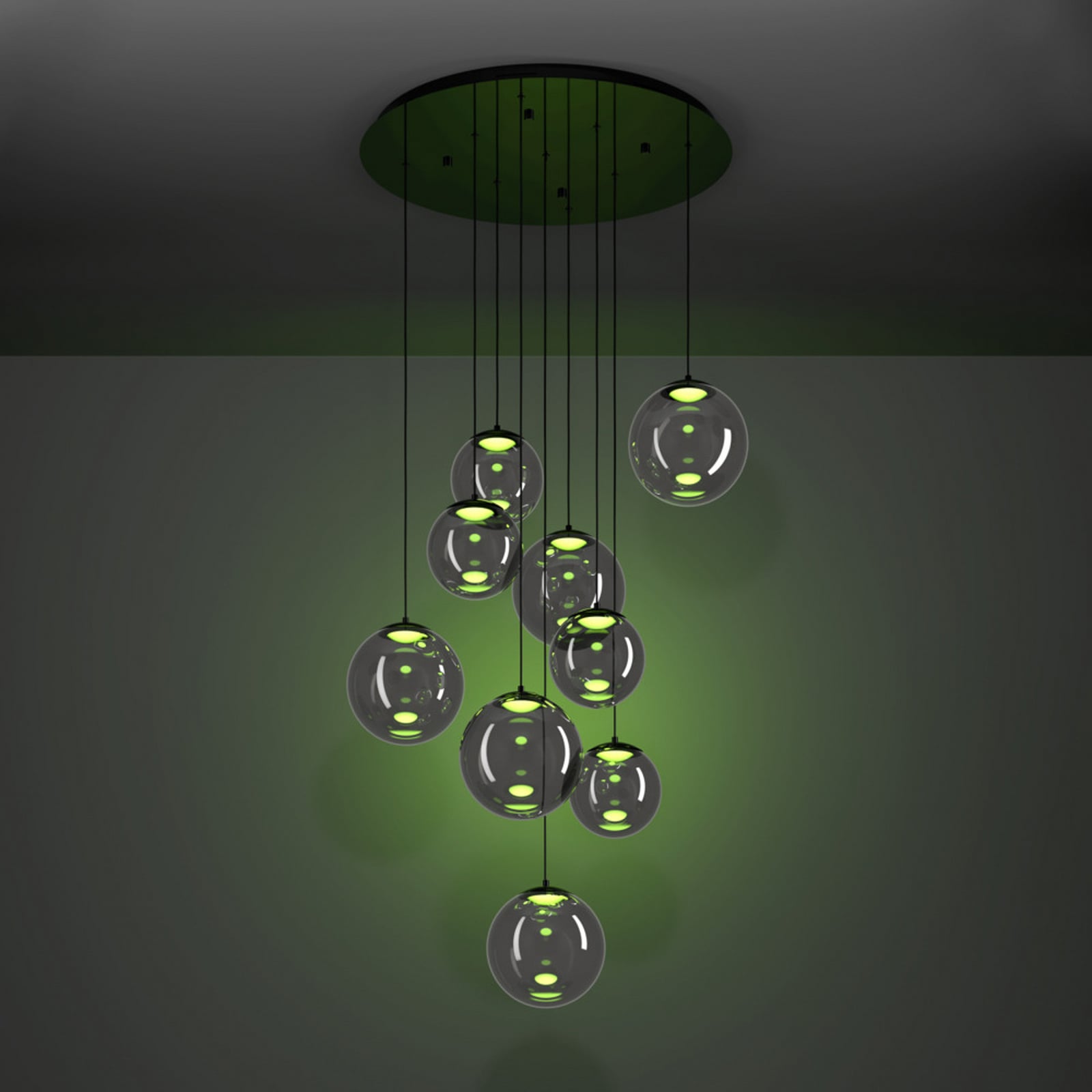 Stars of Light LED hanglamp ANORIAS zwart Ø 85 cm 9-lamps Stars of Light LED hanglamp ANORIAS zwart Ø 85 cm 9-lamps