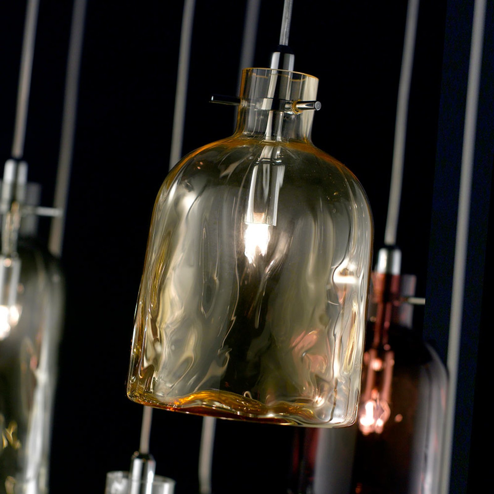 Dizajnová závesná lampa Bossa Nova 15 cm jantárová