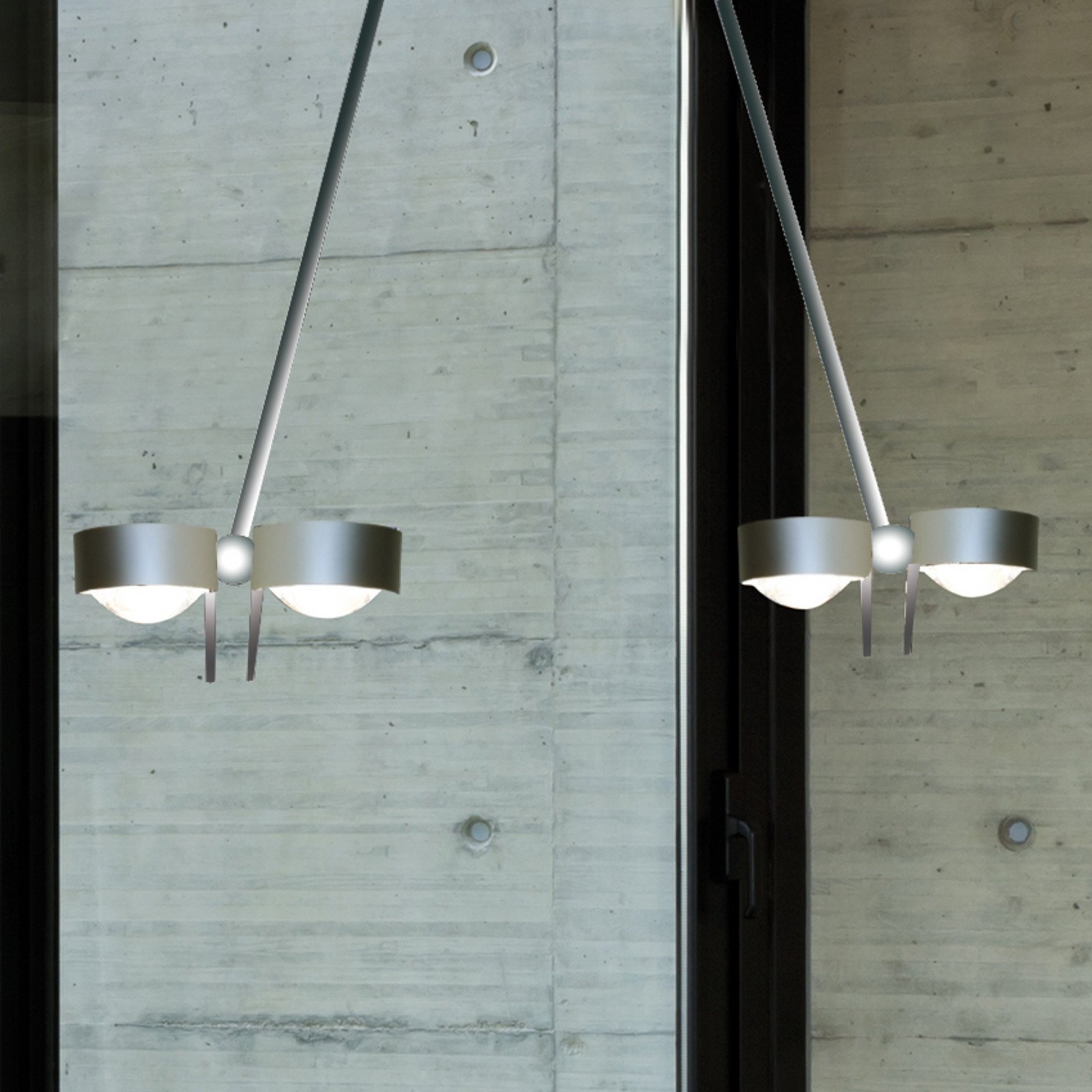 Top Light Lampă suspendată PUK CEILING; 4 becuri crom mat 80 cm - Camera de zi / sufragerie - design - transparent alb mat - Metal