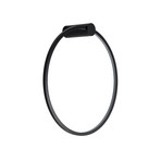 LED-Wandleuchte Saturno, schwarz, Ø 50 cm, Metall, 4.000 K