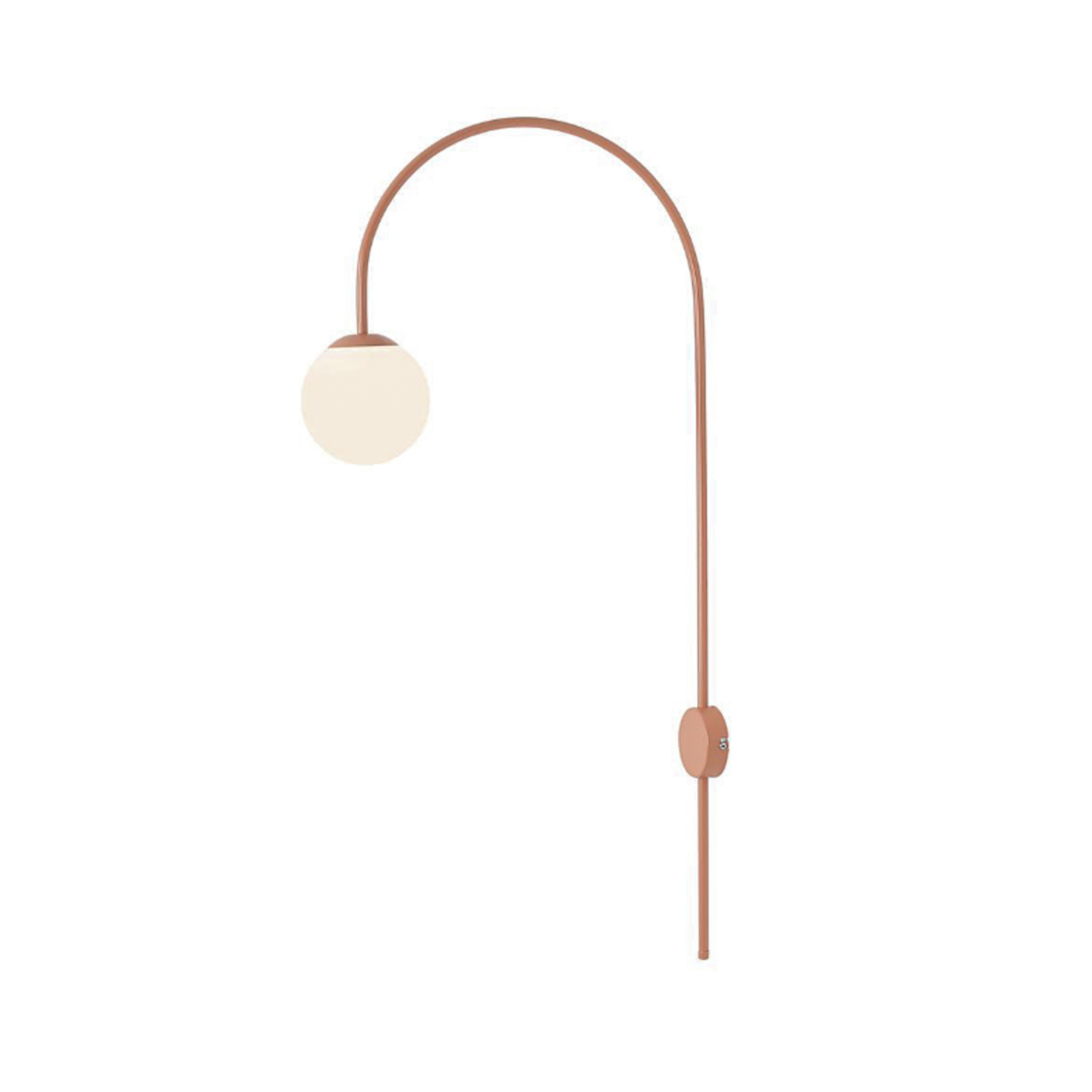 Una wall lamp, coral red, metal and glass - ALDEX