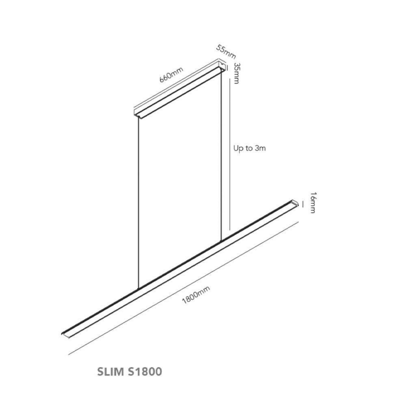 Slim S1800 Pendant 2700/3000K White - LIGHT-POINT