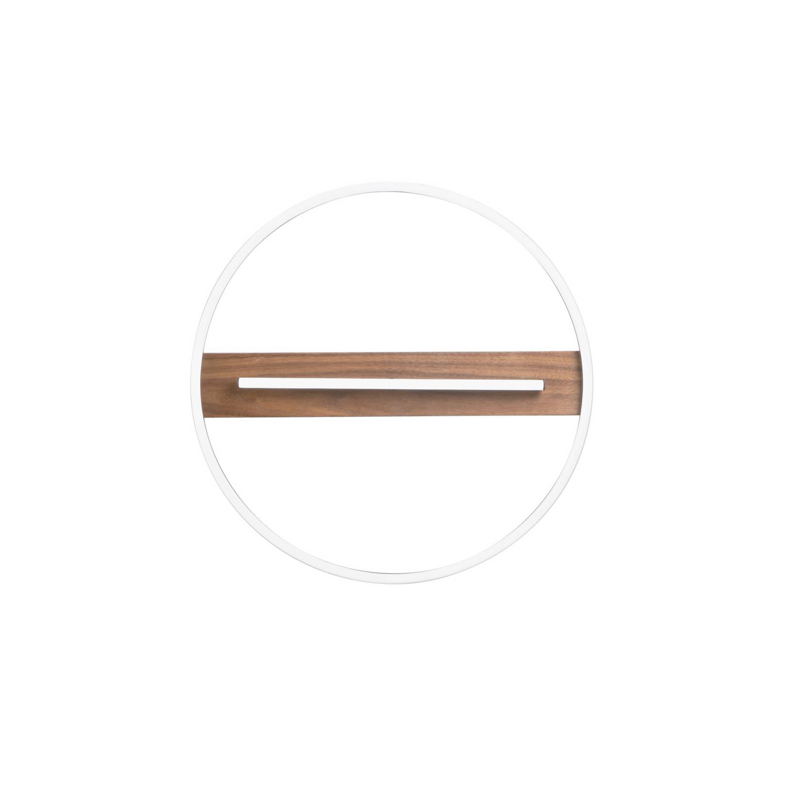 LED-Wandlampe Azimuth, Ø 50 cm, schwarz/holzfarben, Metall