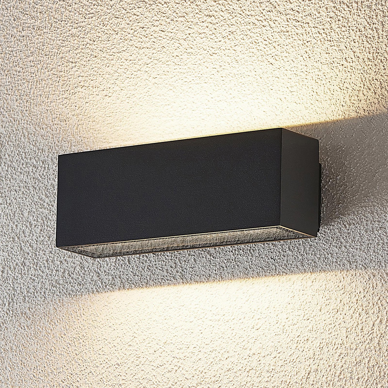 Udendørs LED-væglampe Oliver, mørkegrå, 18 cm