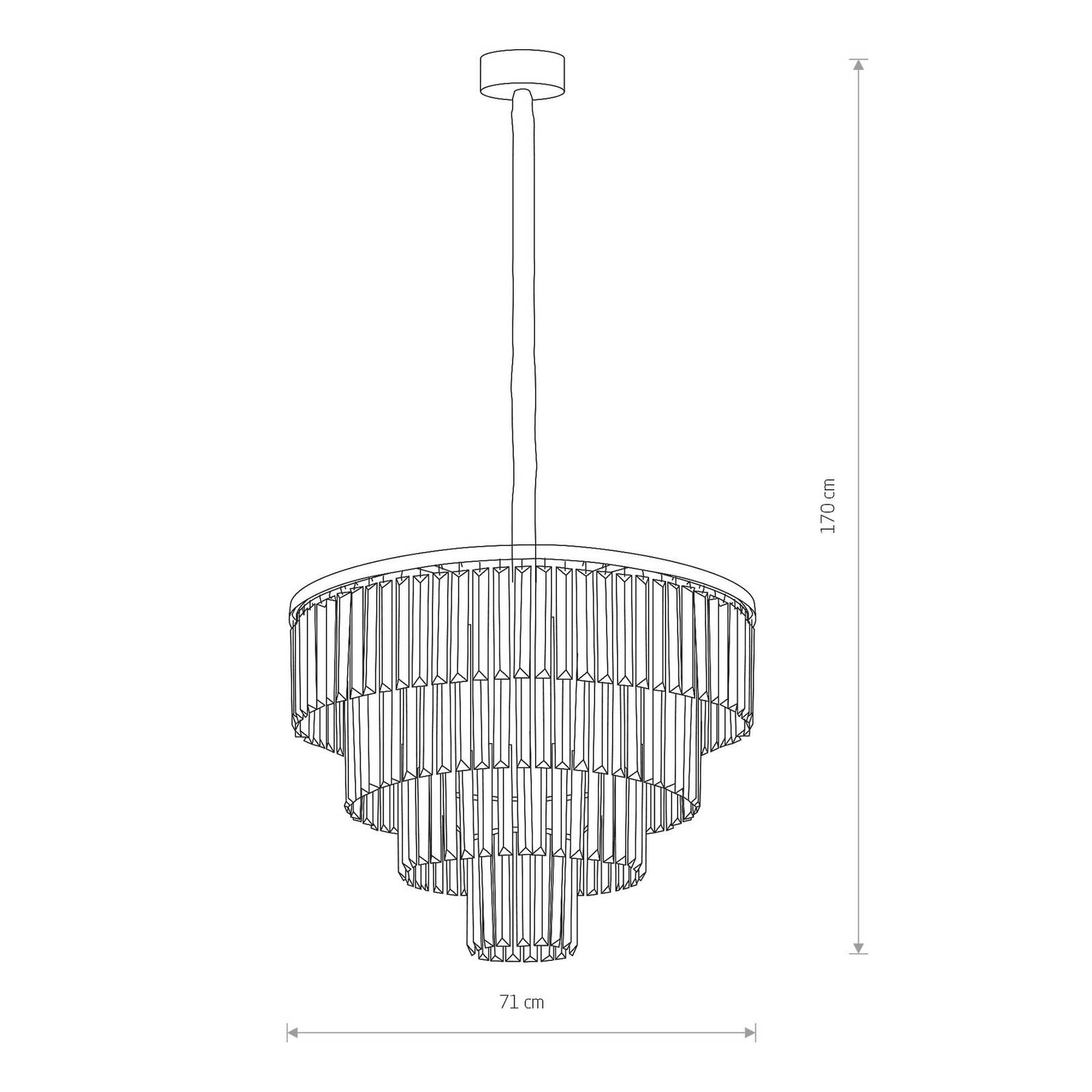 Lampa wisząca Cristal, przezroczysty/czarny, Ø 71 cm