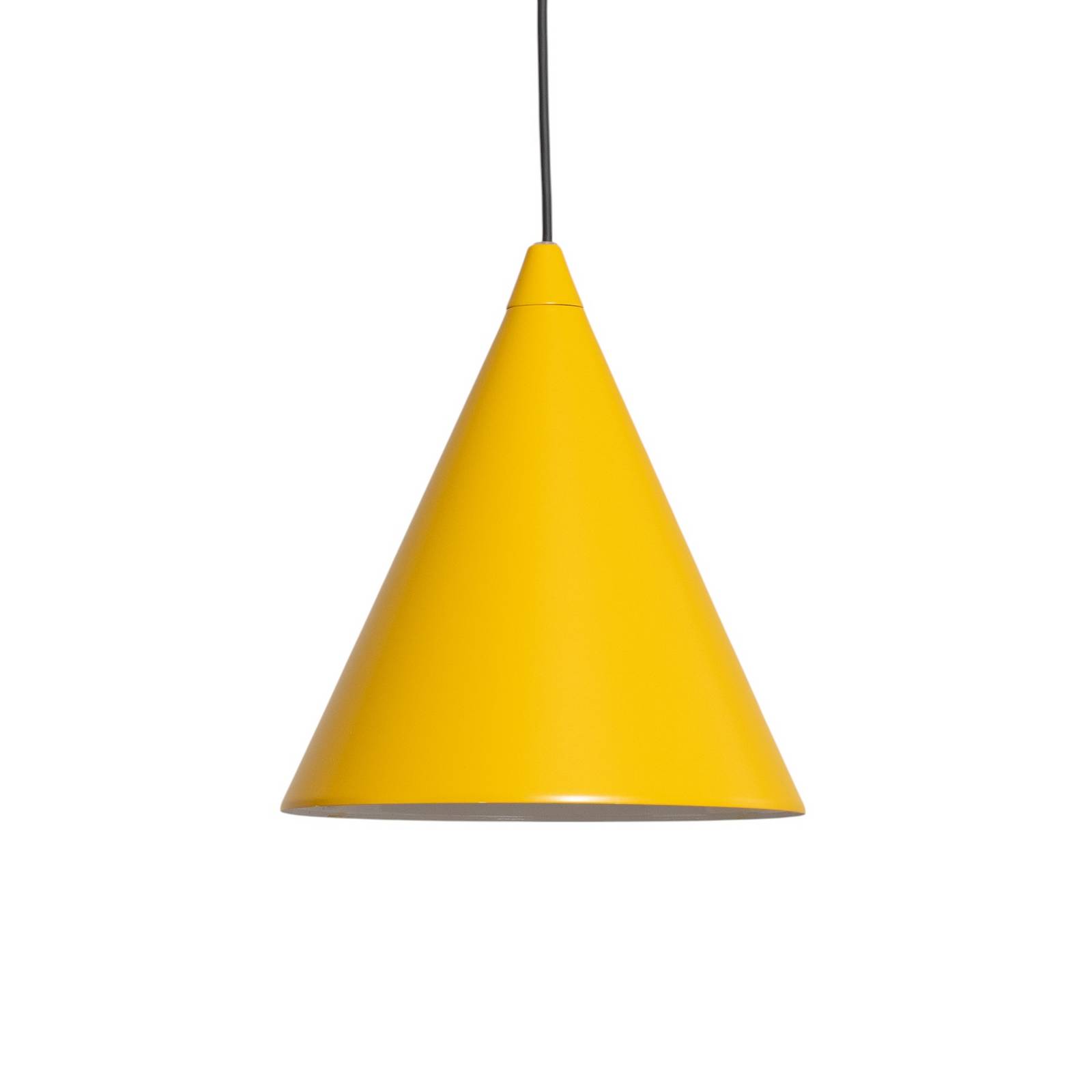 Żyrandol, kształt, żółty musztardowy, metal, Ø 24 cm, stożek, E27