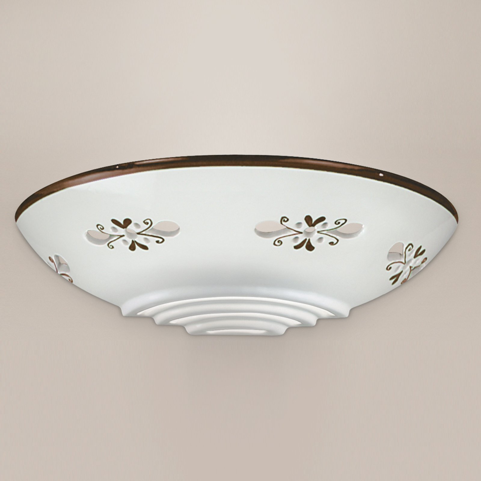 Wandlampe Bassano aus Keramik, anliegend