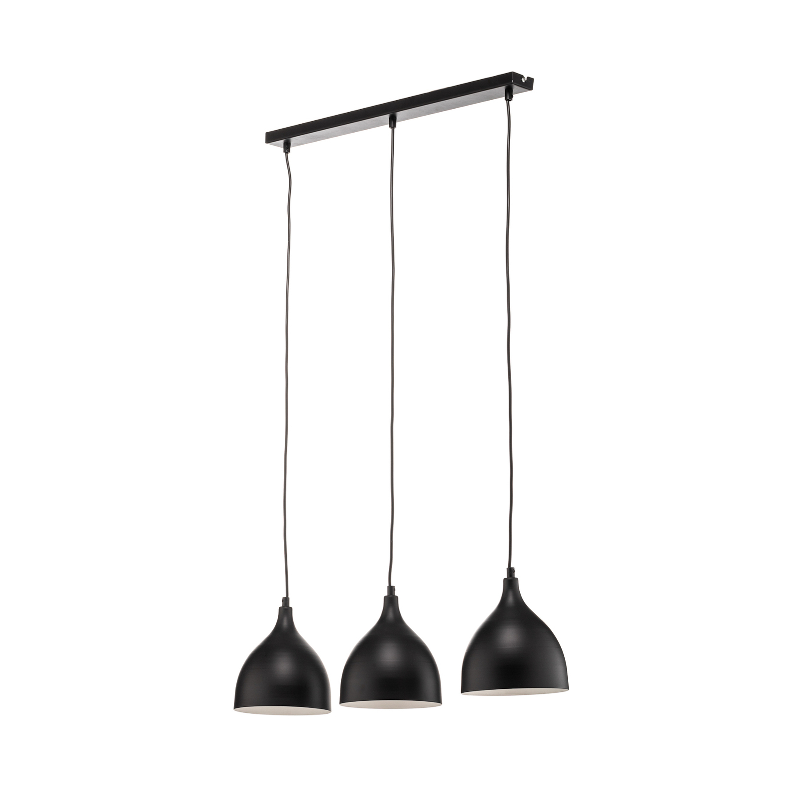 Nanu metalen hanglamp, zwart, 3-lamps
