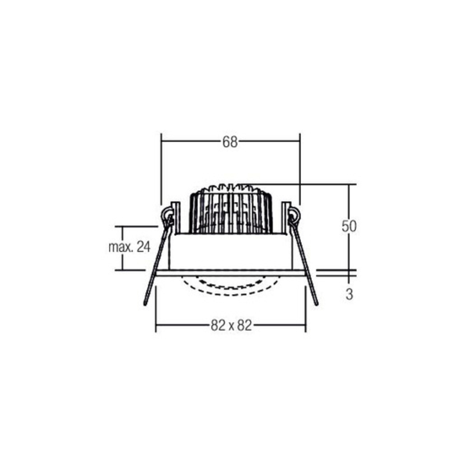 BRUMBERG Einbaustrahler IP65 eckig schaltbar titan