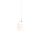 VL45 Radiohus Candeeiro Suspenso Ø175 Brass/Glossy White Opala - Louis Poulsen