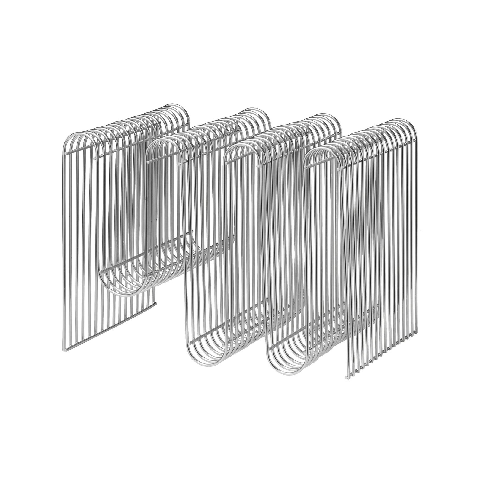 AYTM Zeitschriftenhalter Curva, silber, Breite 40 cm, Stahl