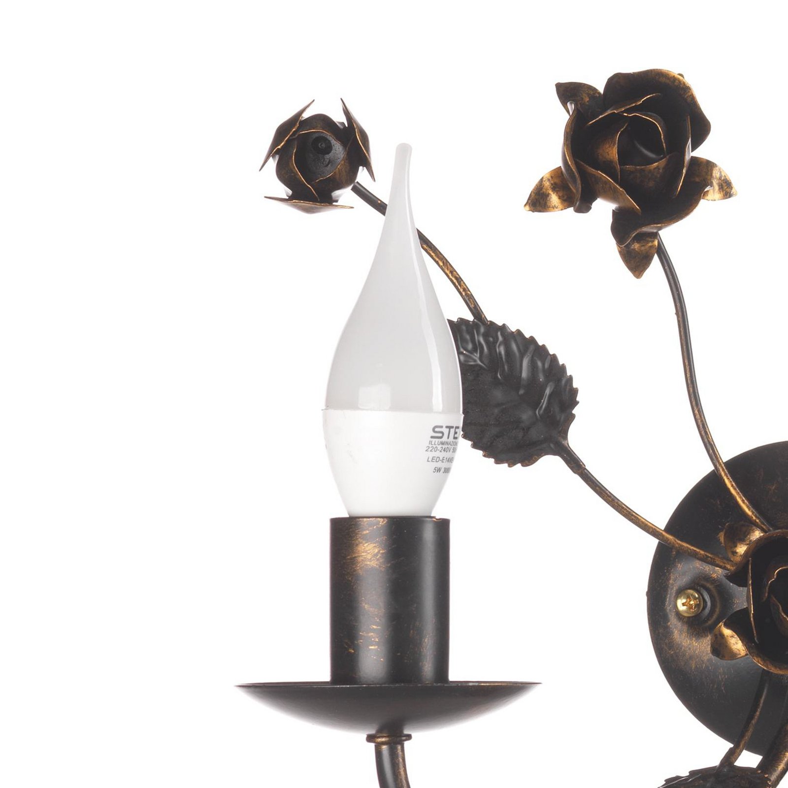 Carolina vegglampe, bronsefarget, 2 lyskilder, jern