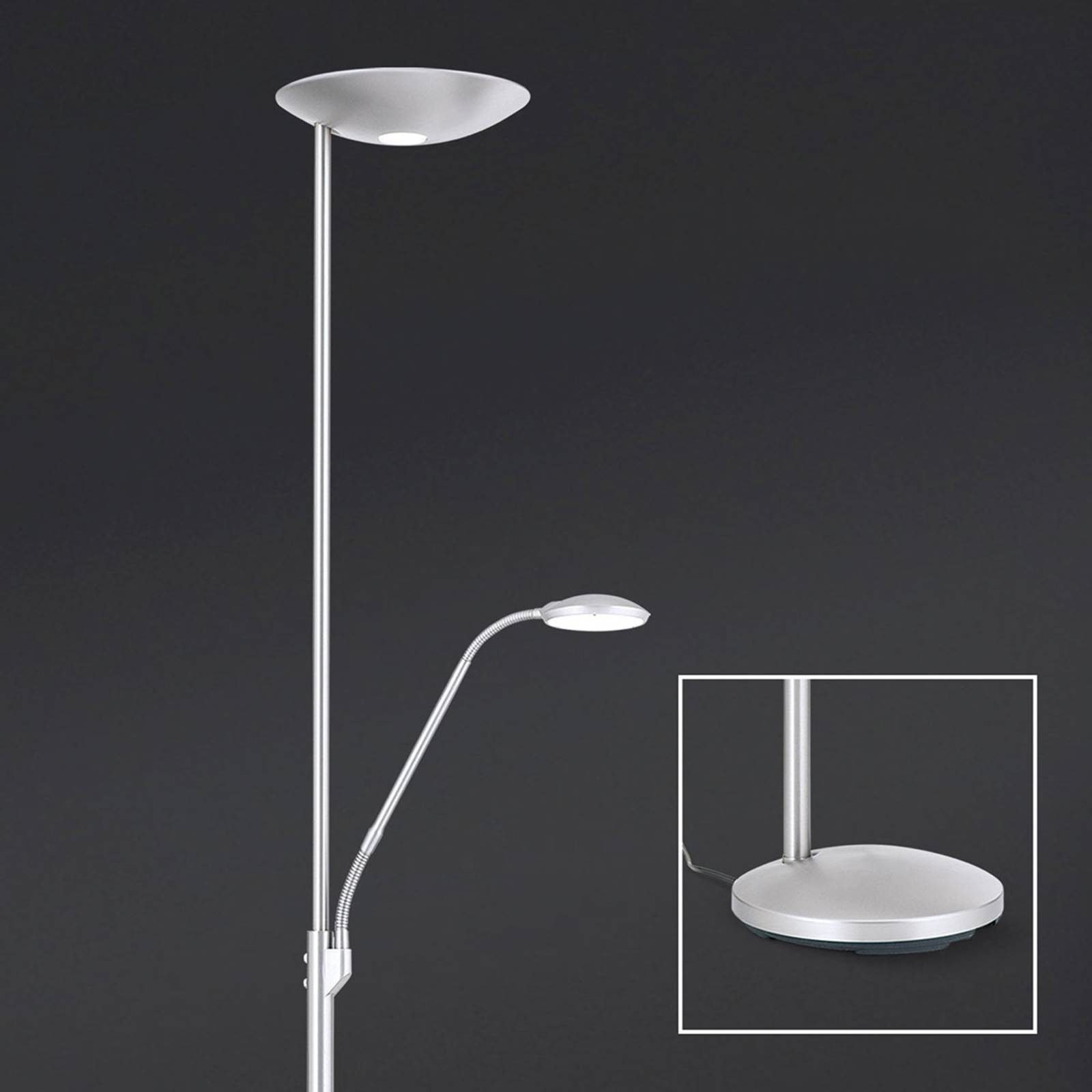 Lampa stojaca LED Cobra, nikiel