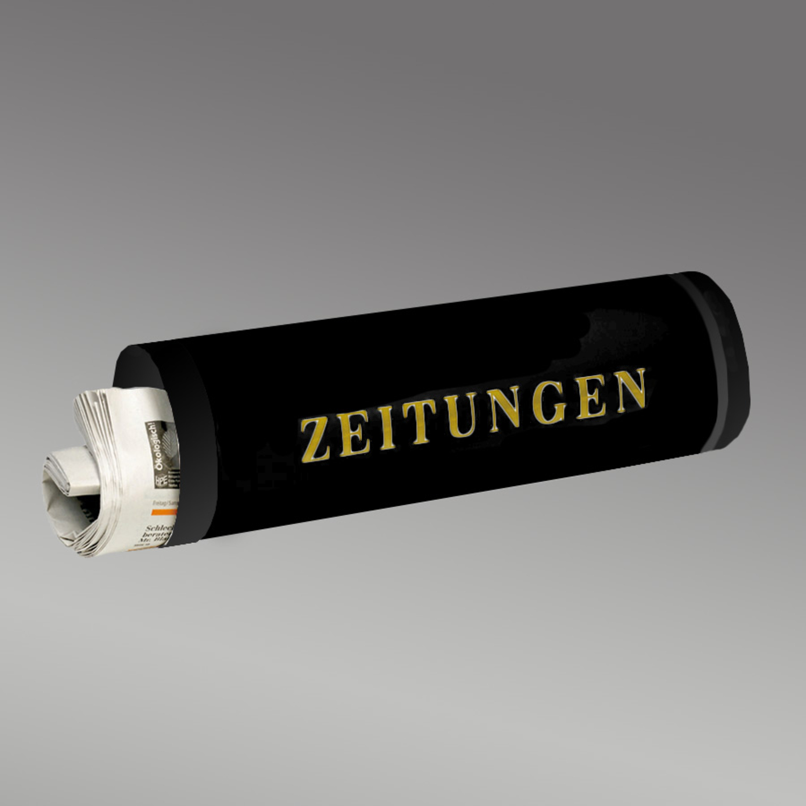 Zeitungsrolle 800 mit Schriftzug