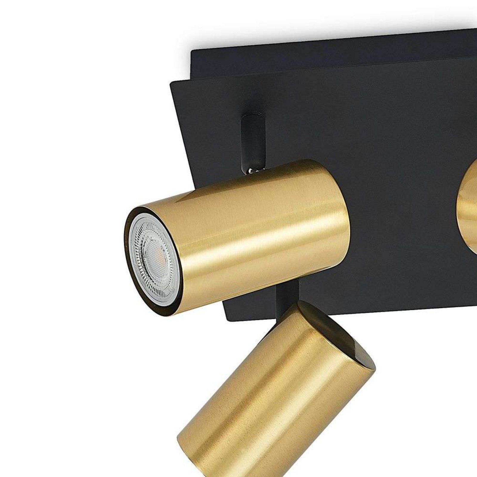 Raisan 4 Square Plafonieră Black/Brass - Lindby