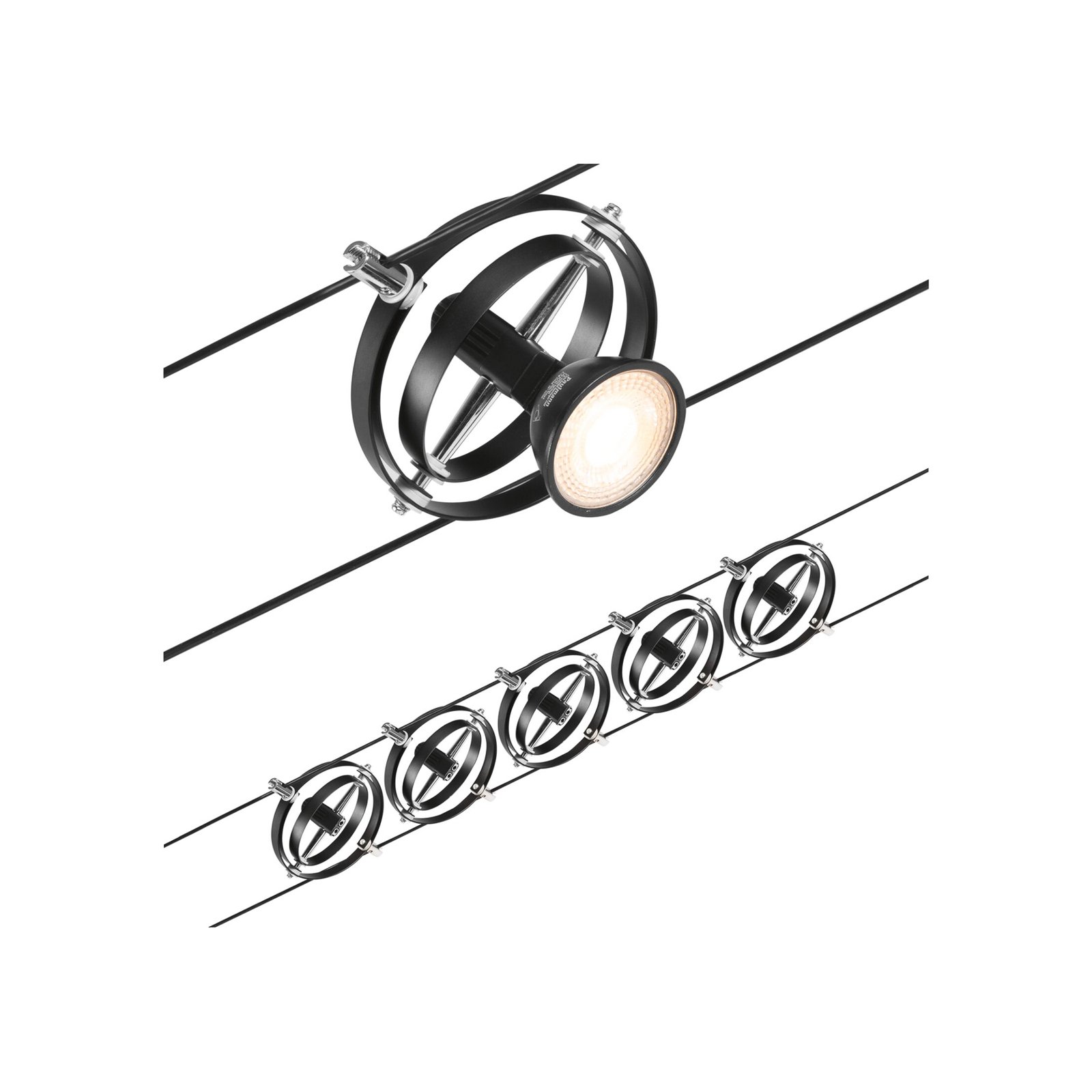 Paulmann Wire Cardan Seilsystem, 5-flammig, 5 m