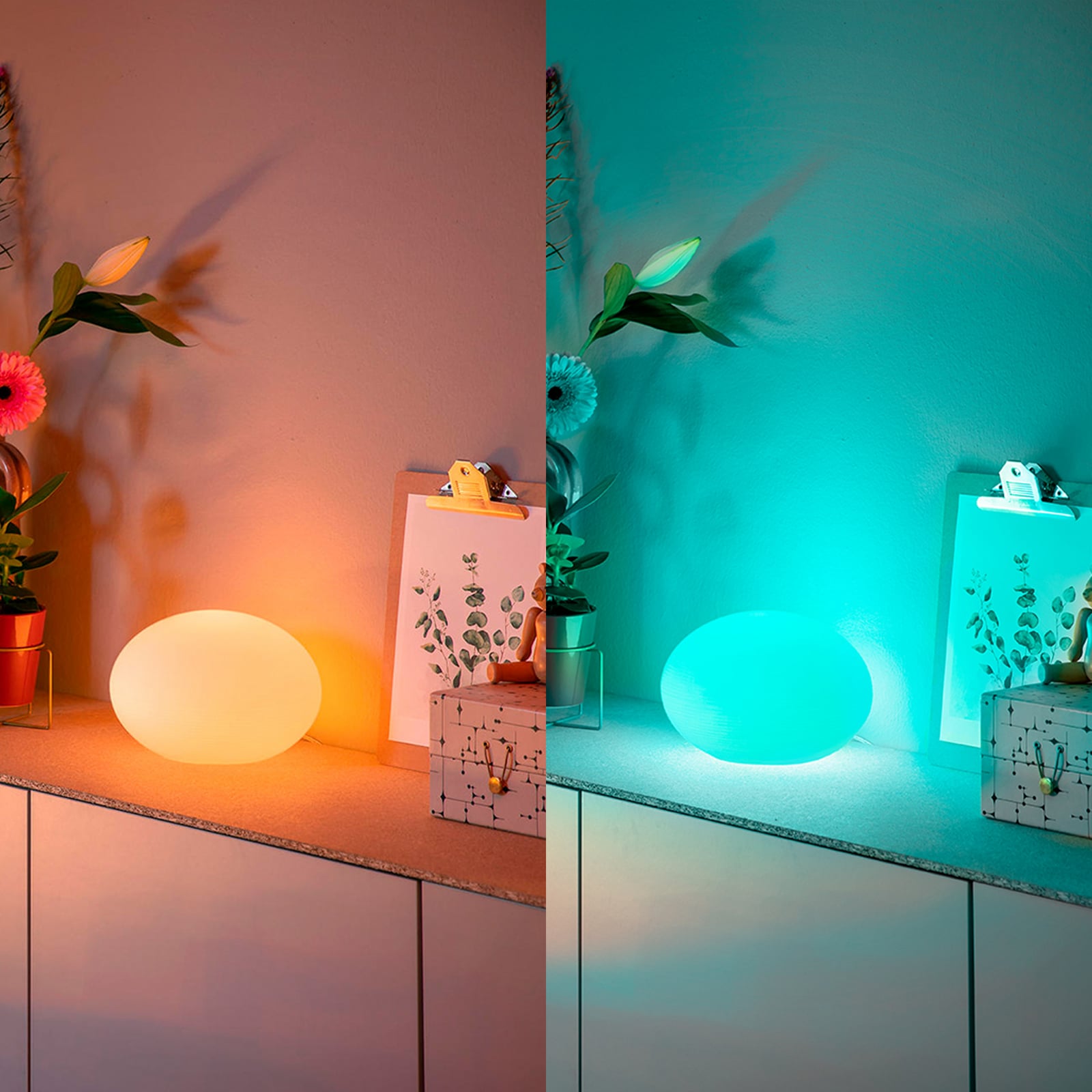 Philips Hue okosotthon LED asztali lámpa Flourish, fehér, RGBW, CCT