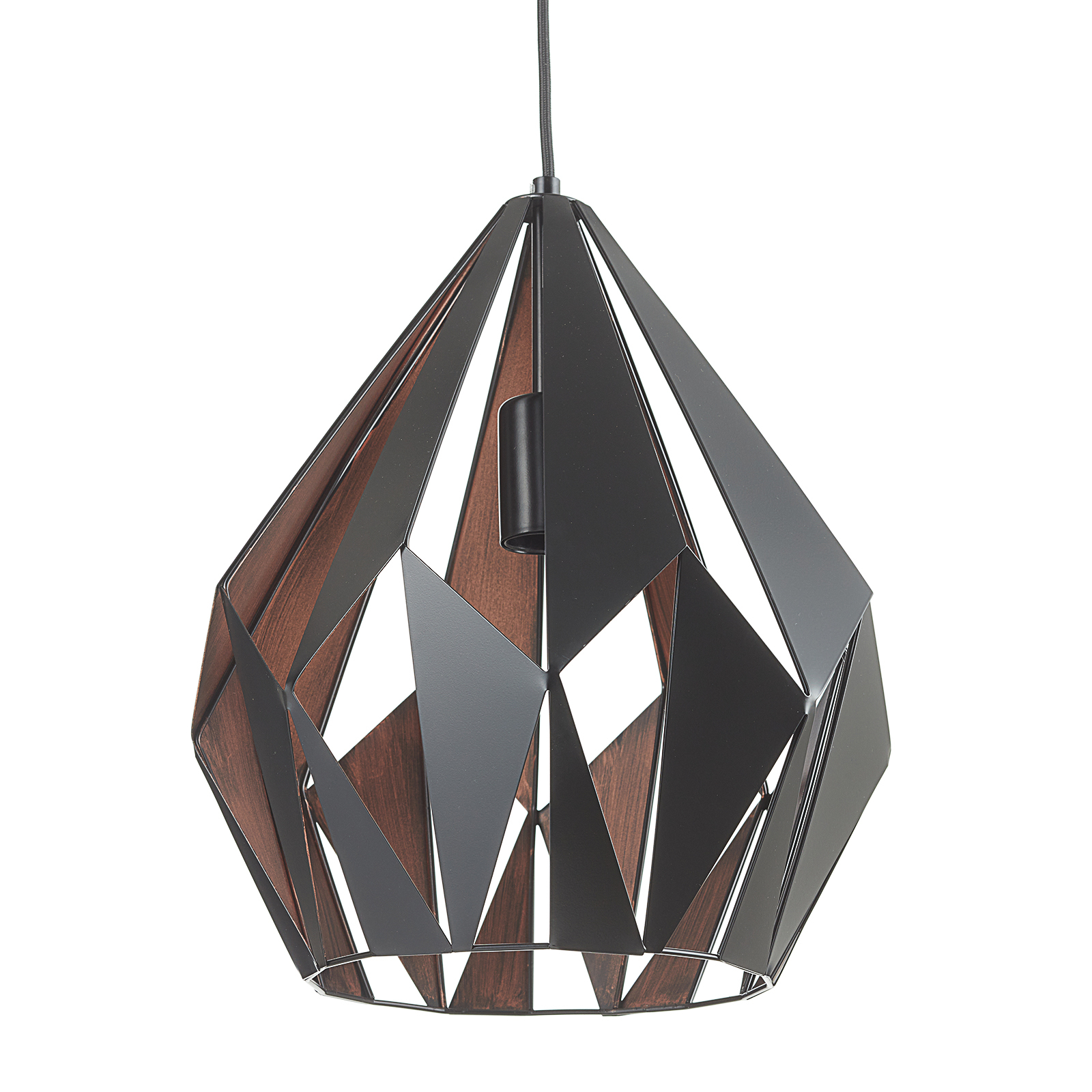 Závesná lampa Carlton čierno-medená Ø 31 cm