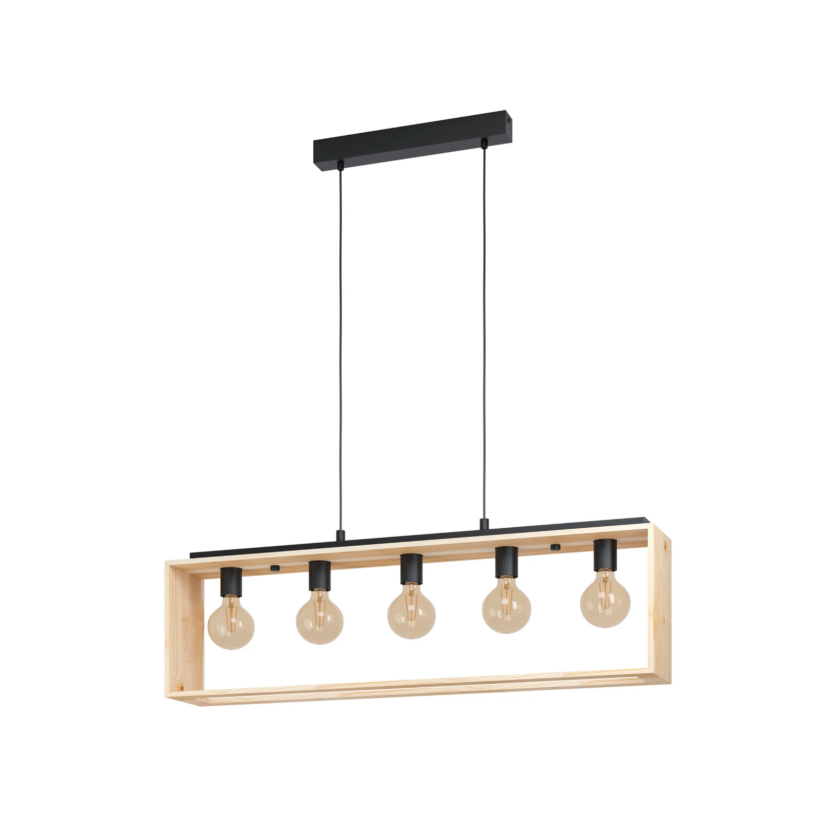 Famborough viseća lampa s drvenim okvirom, pet žarulja