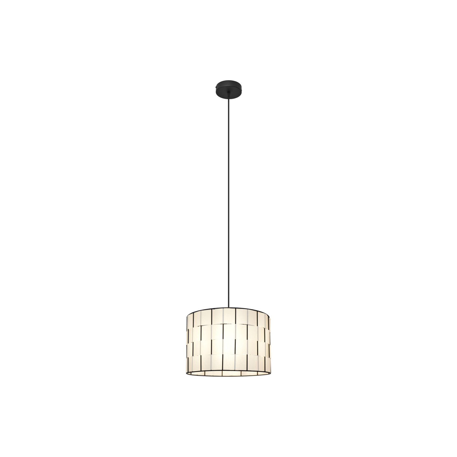 Lampă suspendată Atlanta, alb, Ø 30 cm, textil, E27