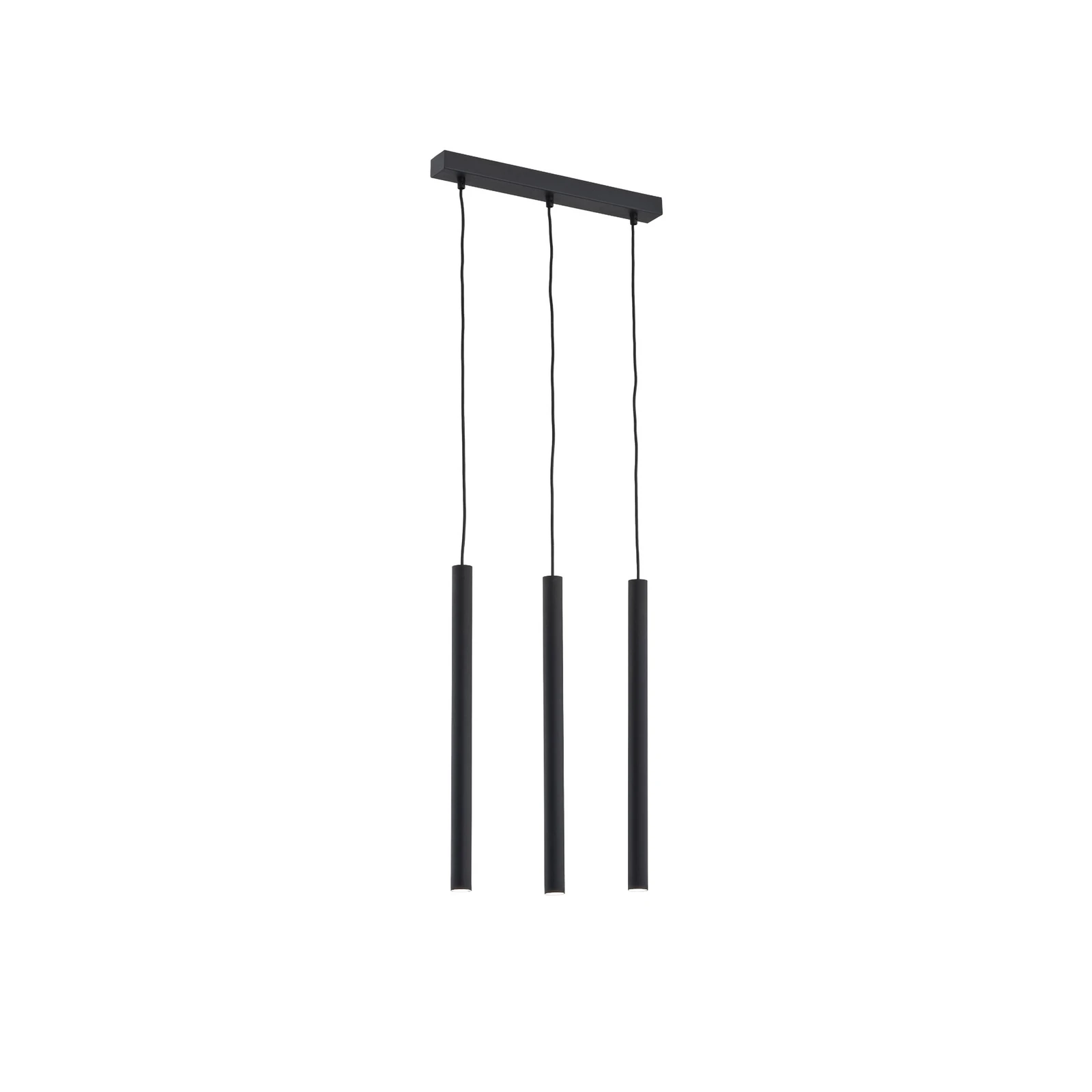 Lámpara colgante Sone, dosel angular, 3 luces, negro