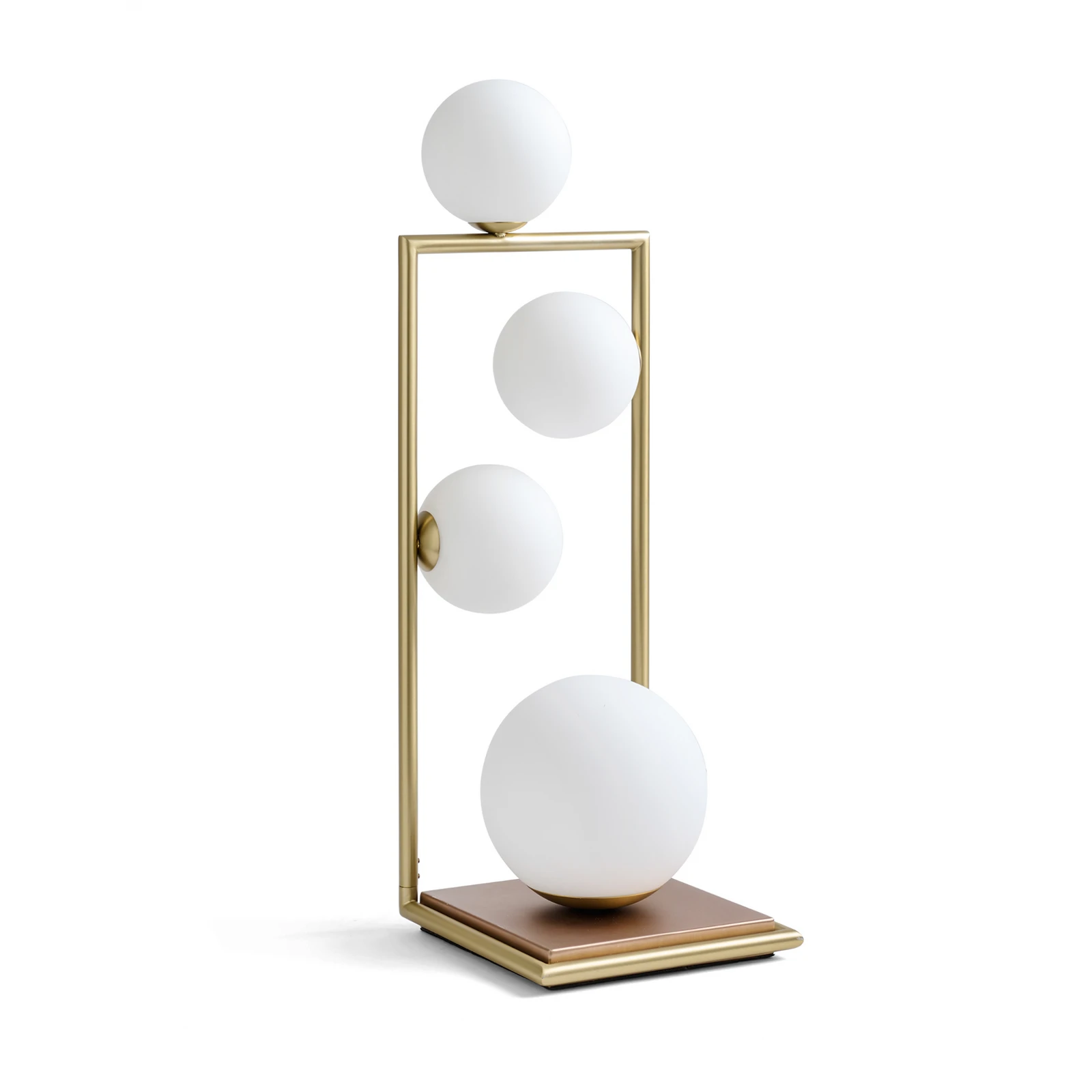 Lampe de table Buble dorée opale à 4 lampes dim
