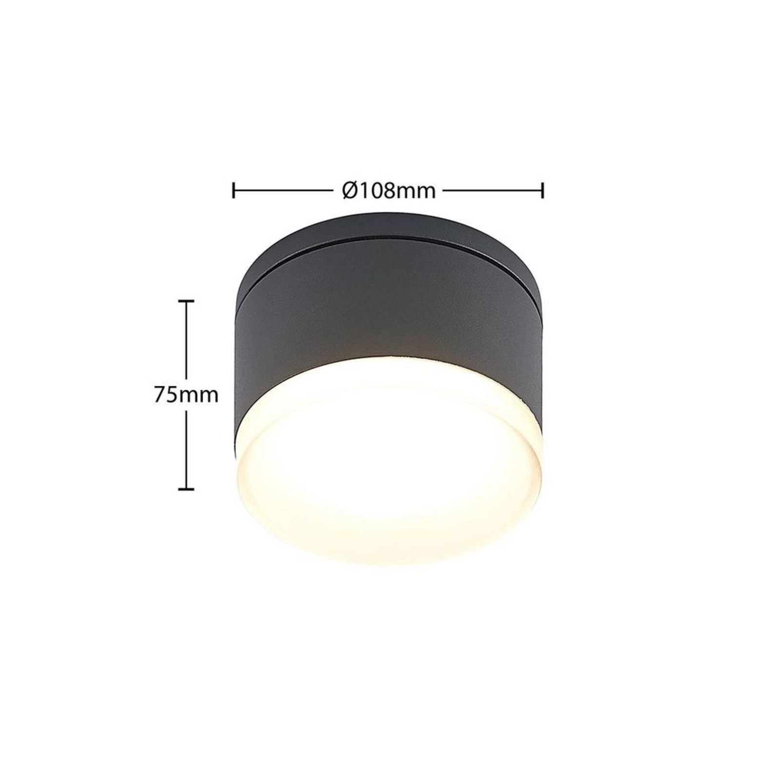 Mathea Round LED Plafonieră Exterior Dark Grey - Lindby