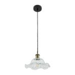 Ludowika pendant light, Ø 25 cm, E27, transparent, glass - Lindby