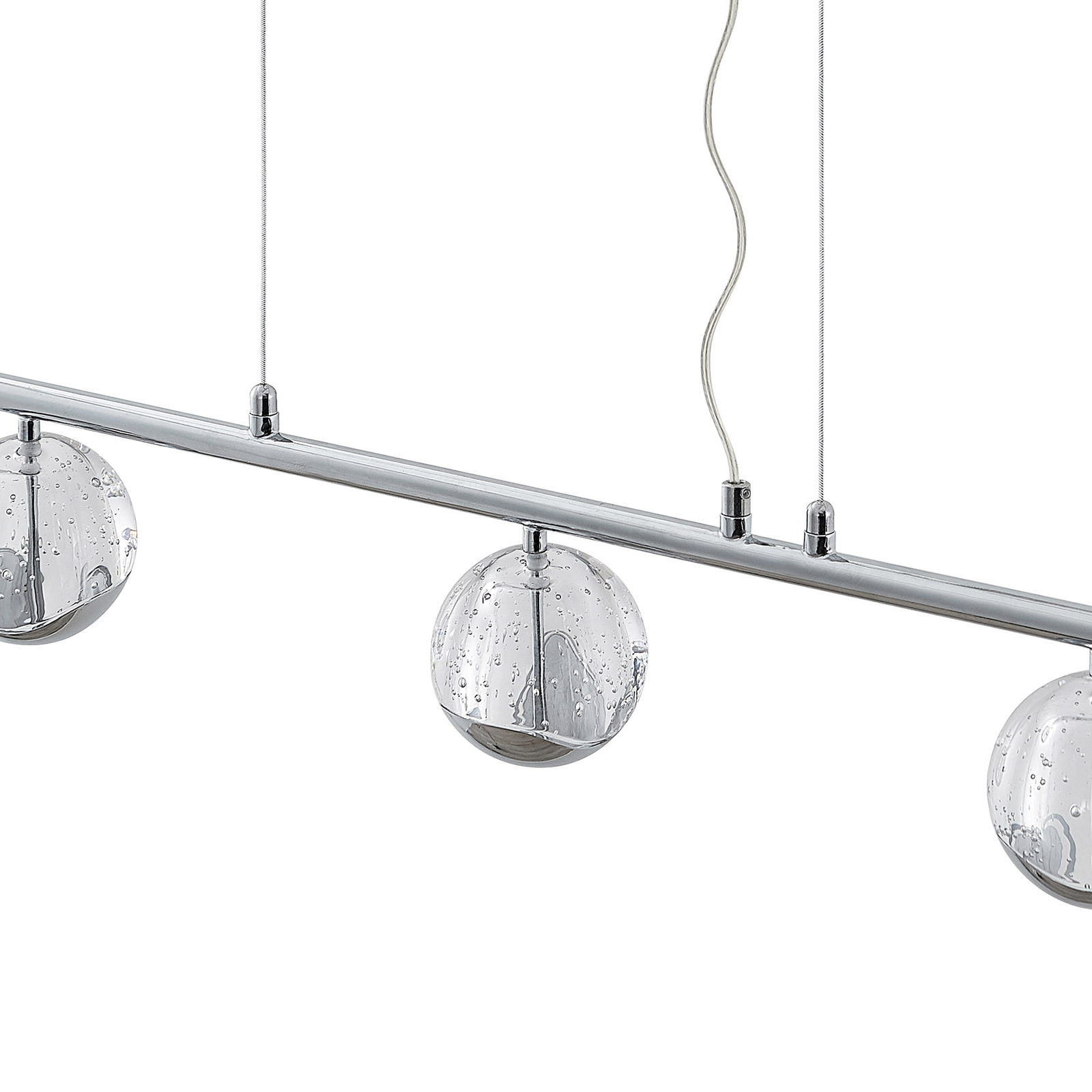Lucande Kilio LED hanging light, 5-bulb, chrome